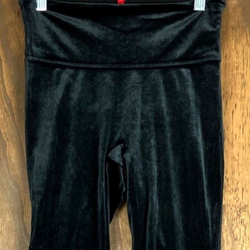 Spanx Spanx Black Velvet Leggings Slim Skinny High Rise Pull On Small Womens Pants 28in Inseam Stretch Tight Size 28" / US 6 / IT 42 - 2 Thumbnail