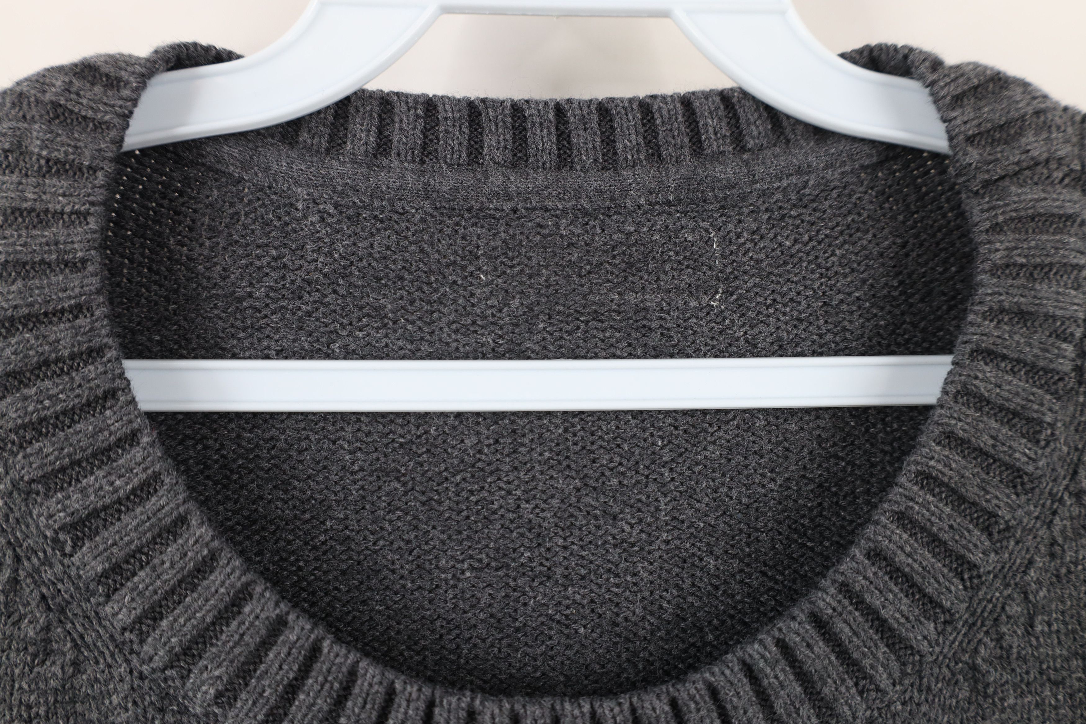 Vintage Vintage 90s Streetwear Blank Knit Crewneck Sweater Dark Gray Size US XL / EU 56 / 4 - 4 Thumbnail
