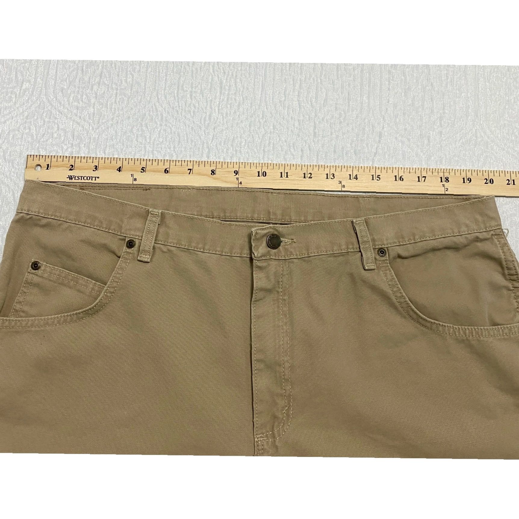 Wrangler VINTAGE Wrangler Canvas Pants Men's 40x30 Golden Khaki Wide Leg Size US 40 / EU 56 - 6 Thumbnail