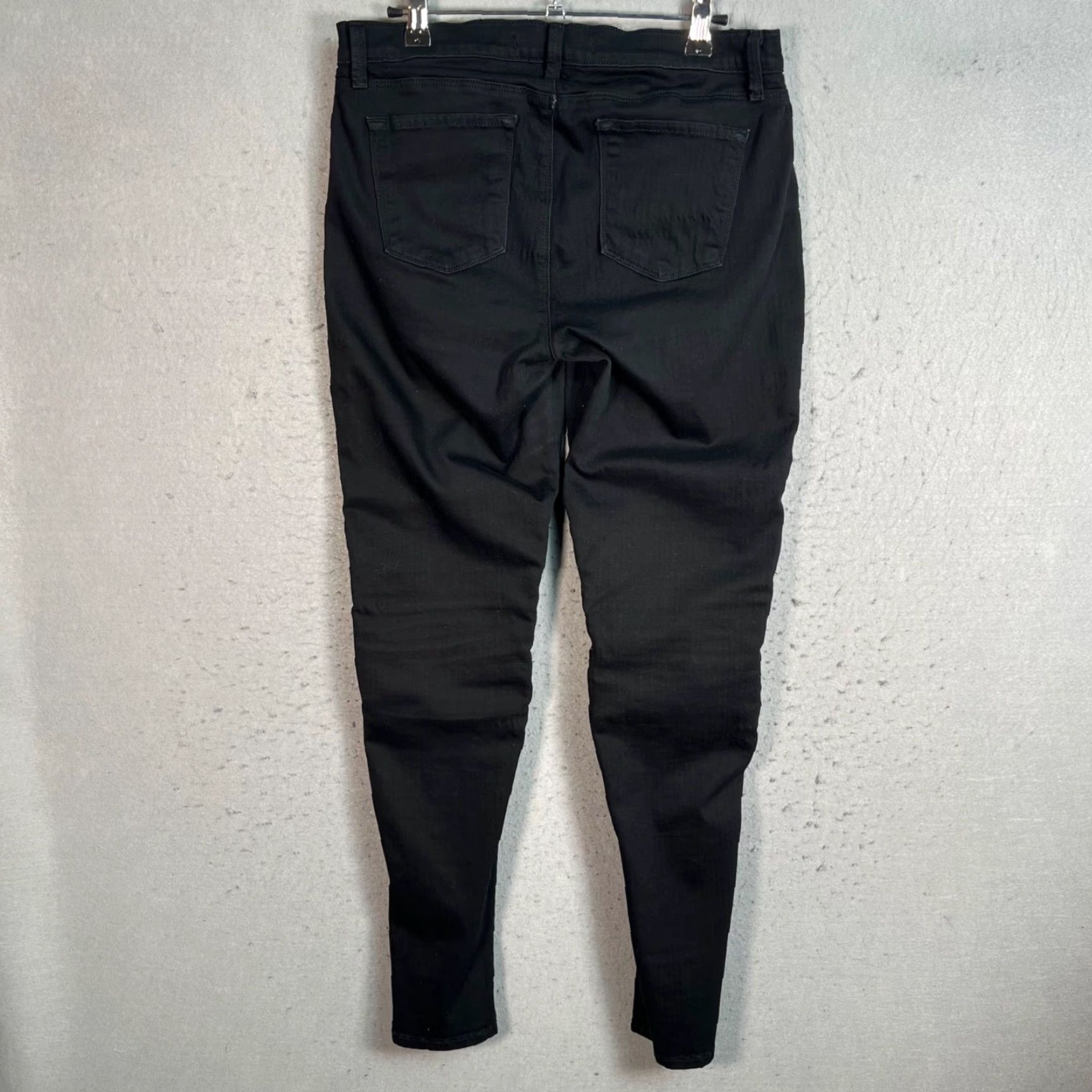 J Brand J Brand Jeans Womens 29 Black Moto Skinny Denim Cotton Blend 5-Pocket Stretch Hairpin? Size 29" - 2 Thumbnail