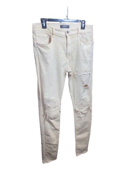 Amiri Cream Amiri MX1 Ripped Patch Style Cream Denim W34 Size US 34 / EU 50 - 9 Thumbnail