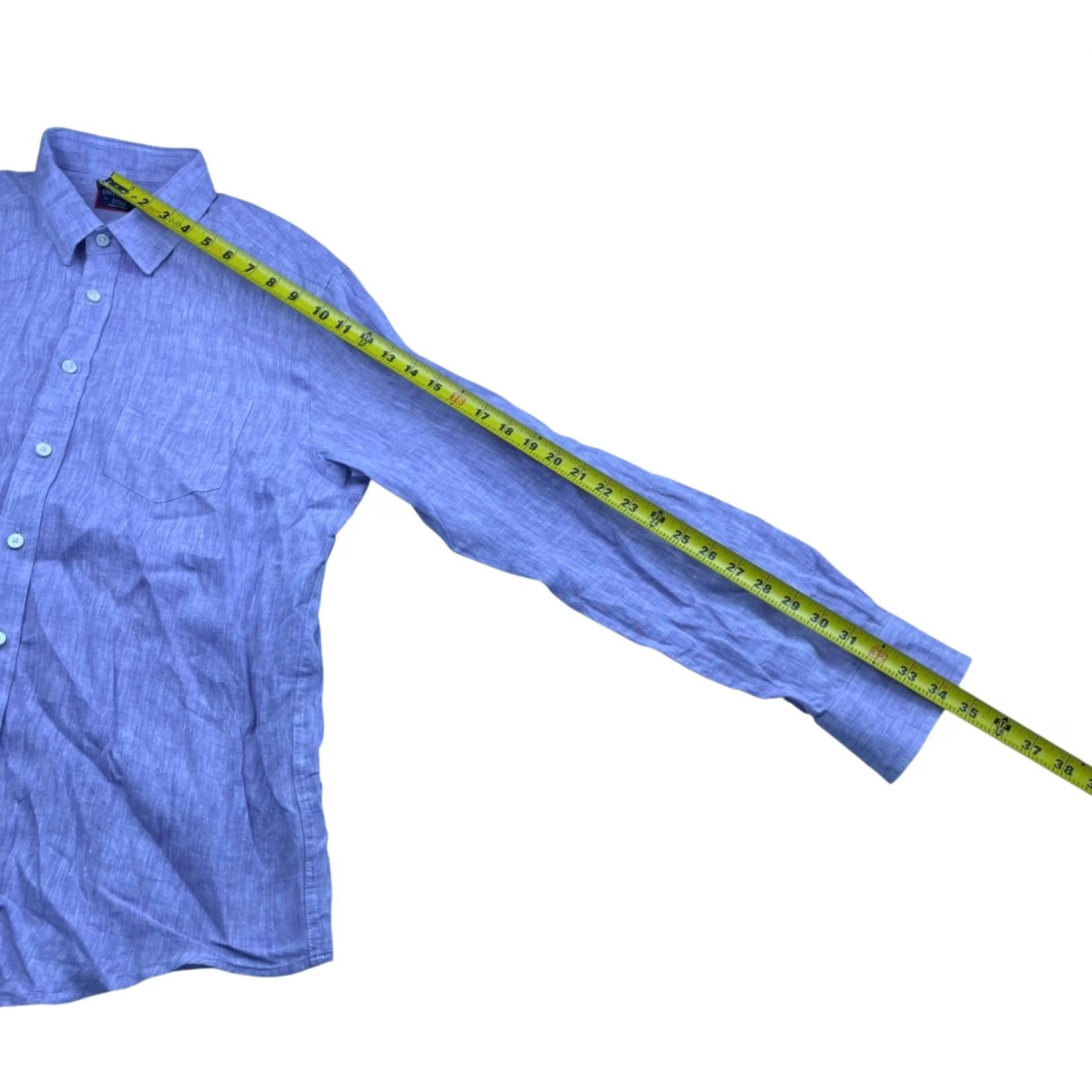 UNTUCKit UNTUCKit Men’s Button Shirt Purple 100% Linen L/S Medium Casual Size US L / EU 52-54 / 3 - 5 Thumbnail