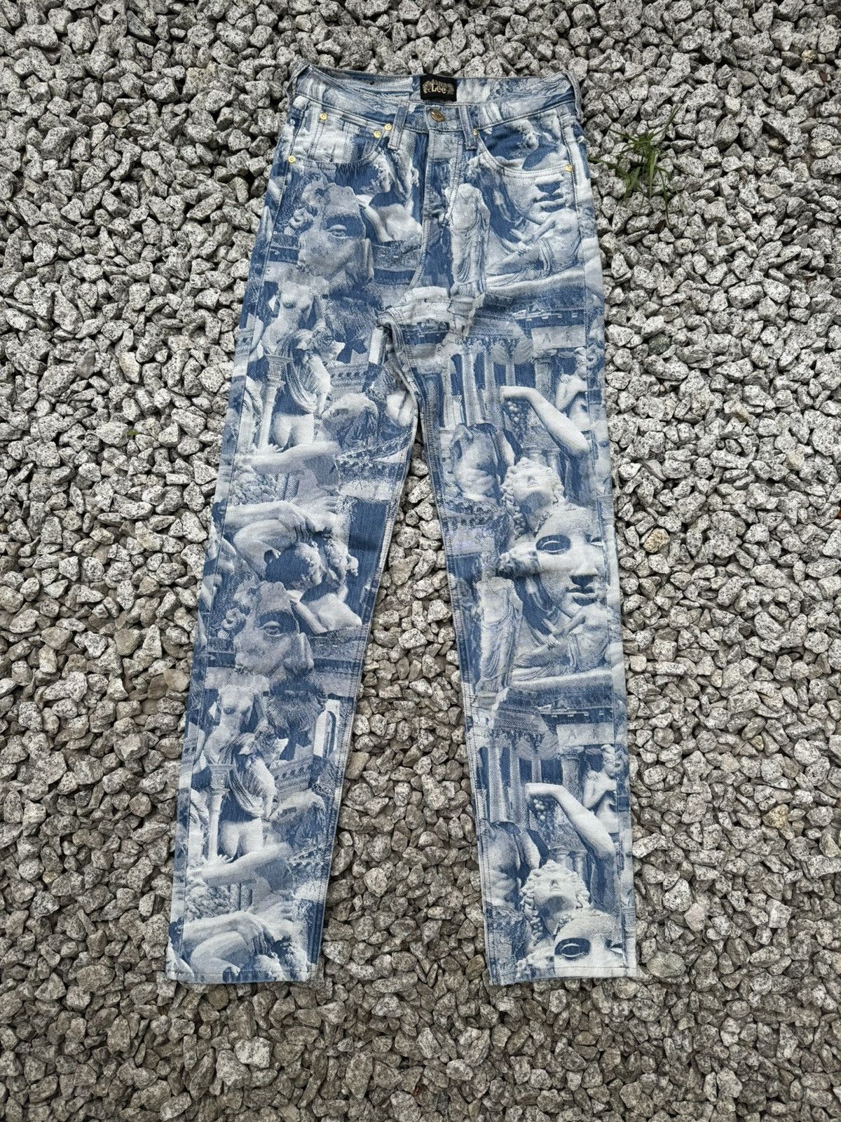 image of Aries Sculpture Ride Denim Pant X Lee Exclusive God Size 26/32 in Blue, Women's