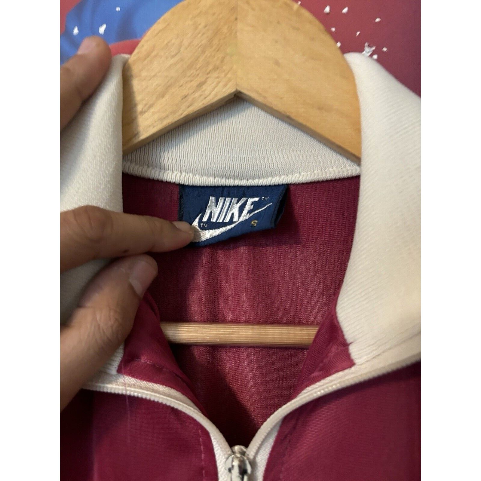 Nike Vintage 80s blue tag nike zip up track suit burgundy Sz S Size US S / EU 44-46 / 1 - 5 Thumbnail