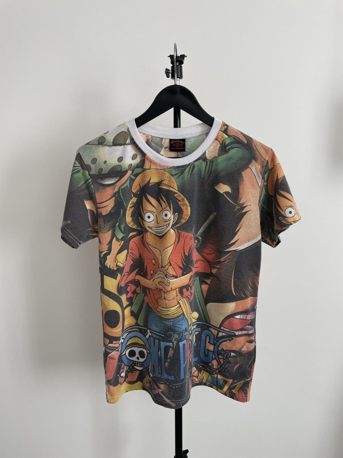 Anime Vintage 00’s Luffy One Piece Anime T-Shirt Over Printed RARE Size US S / EU 44-46 / 1 - 1 Thumbnail