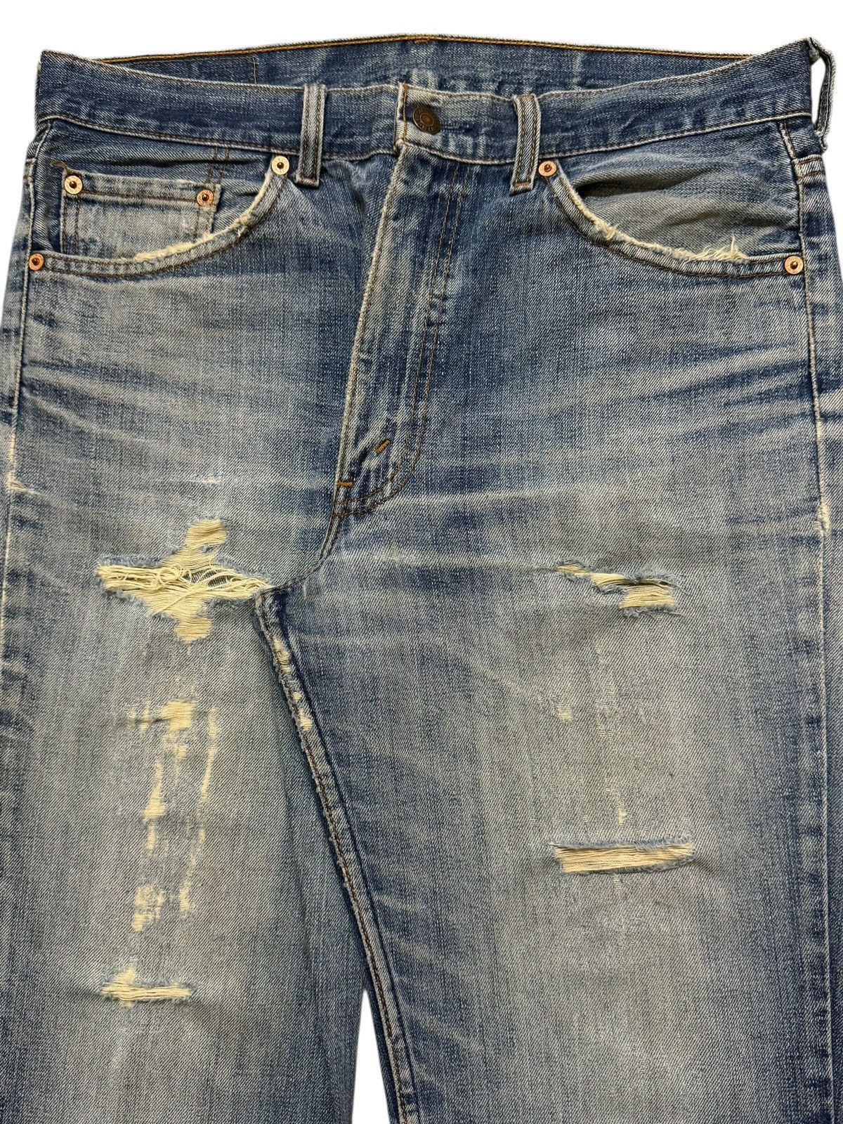 Levi's Vintage 90s Levis Blue Faded Wash Distress Wide Leg Bootcut Size US 33 - 4 Thumbnail
