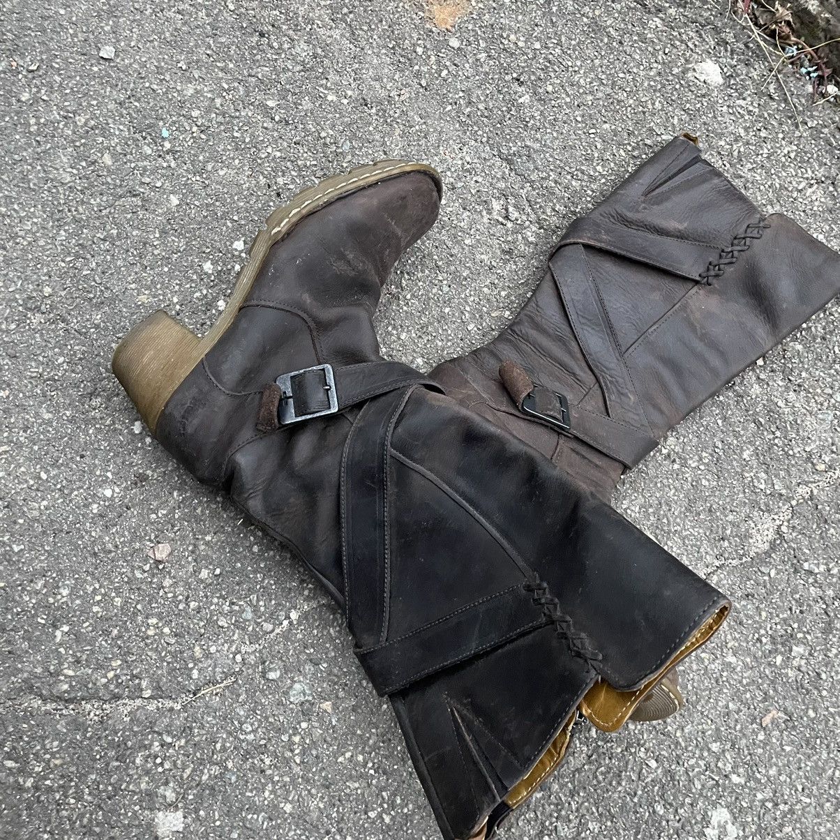 Dr. Martens × Vintage 39 Leather high lace boots Dr. Martens western cowboy shoes Size US 8 / IT 38 - 2 Thumbnail