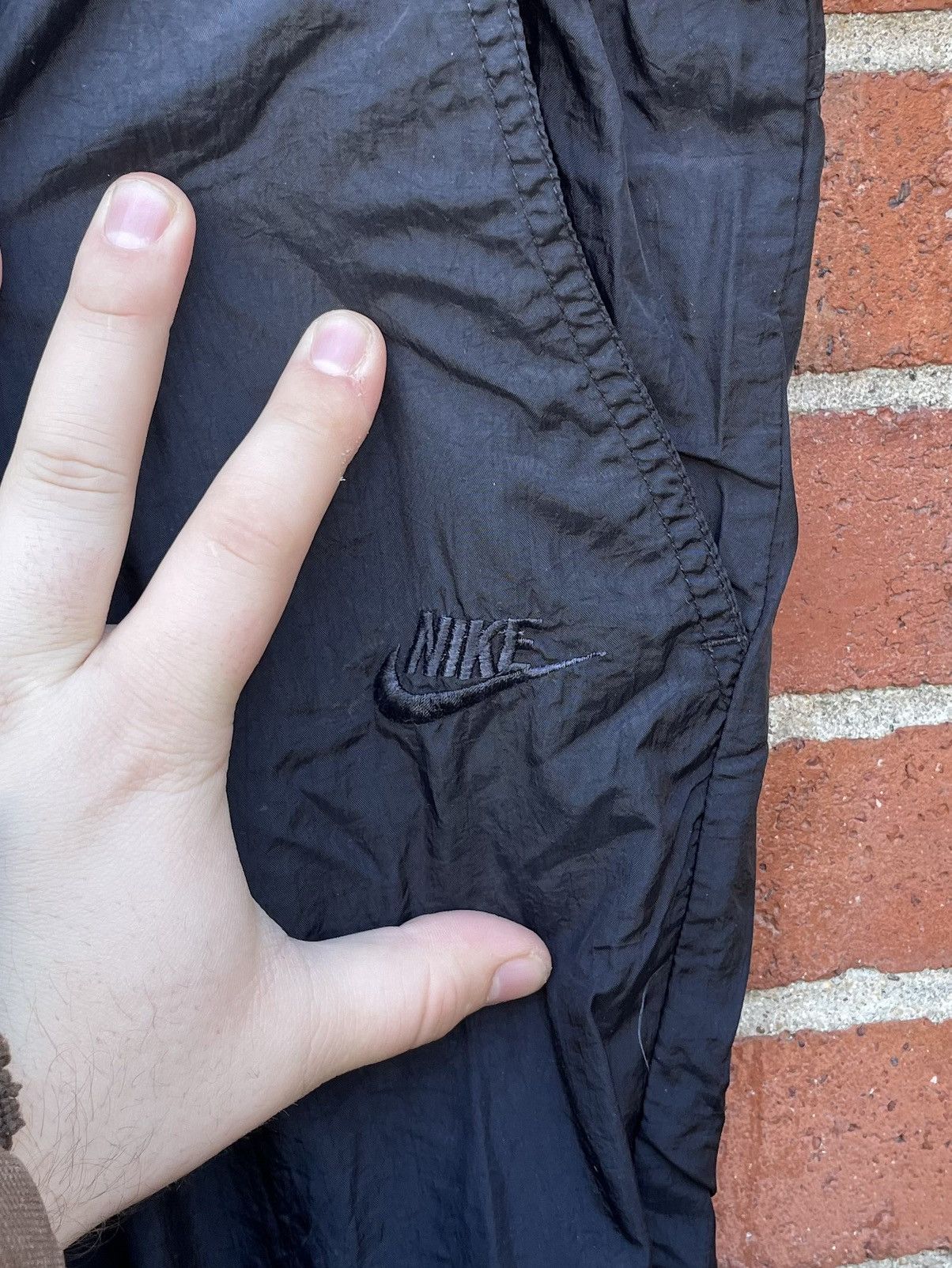 Nike Vintage Nike Track Pants Jogger Tonal Nylon Black 90s Size US 40 / EU 56 - 3 Thumbnail