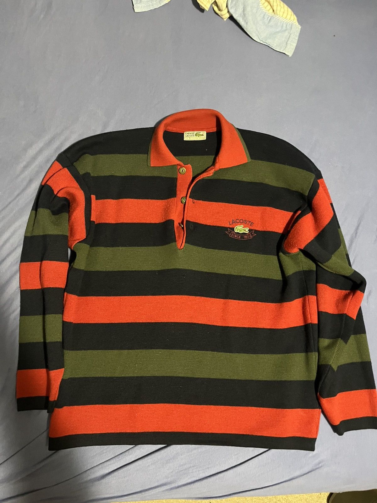 Lacoste VINTAGE LACOSTE KNIT RUGBY POLO Size US L / EU 52-54 / 3 - 1 Thumbnail