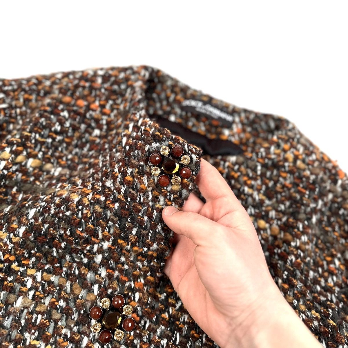 Dolce & Gabbana DOLCE & GABBANA TWEED Bouclé Texture Luxury Coat Jacket - 48 Size XL / US 12-14 / IT 48-50 - 11 Thumbnail