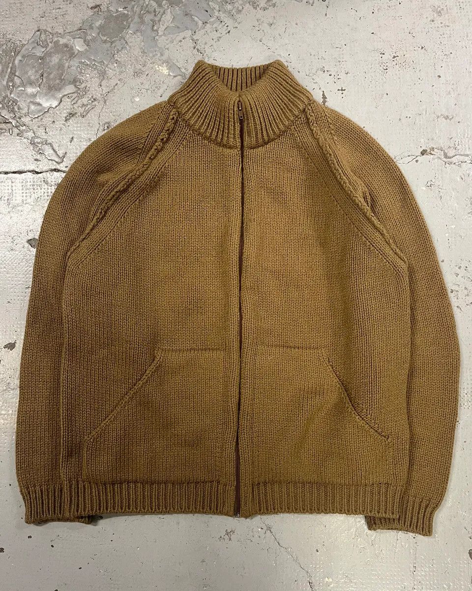 Dolce & Gabbana 1990s Dolce & Gabbana Camel Wool Zip-Up Sweater Size US M / EU 48-50 / 2 - 1 Thumbnail