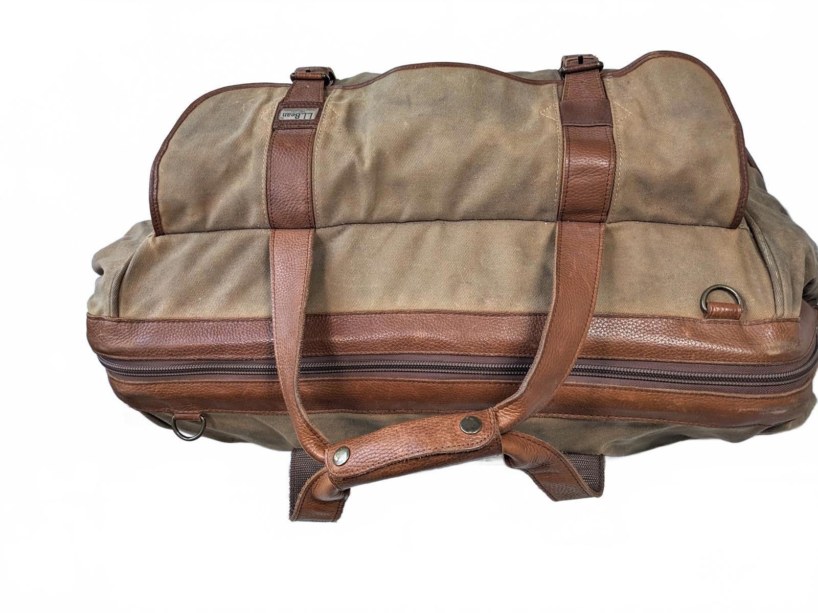 L.L. Bean L.L.Bean Rolling Duffel Bag Brown Canvas 1990 Carry-on China Size ONE SIZE - 10 Thumbnail
