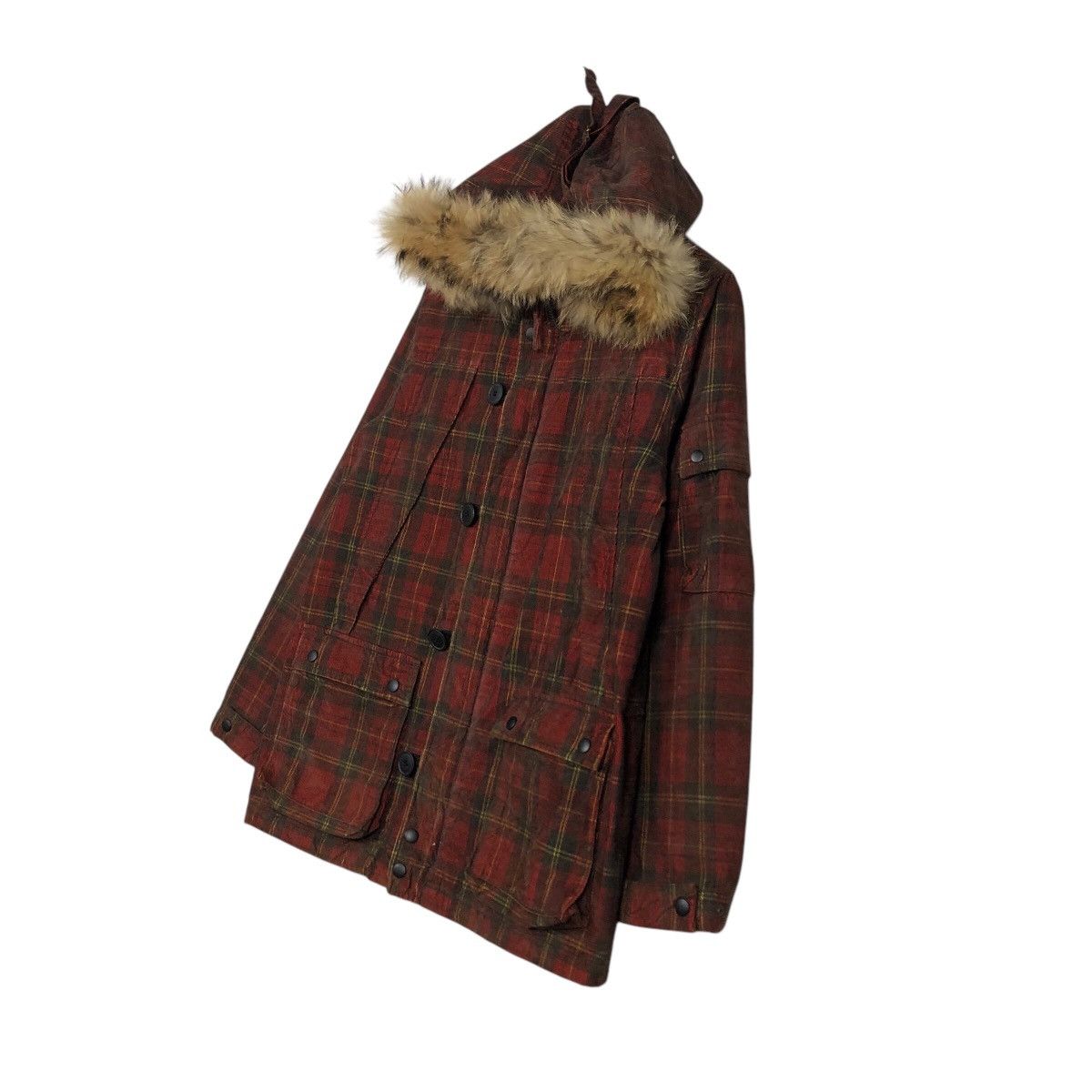 Japanese Brand 📌Vintage Biker Jacket Hiromichi Nalano Tartan Fur Hoodie Size US L / EU 52-54 / 3 - 3 Thumbnail