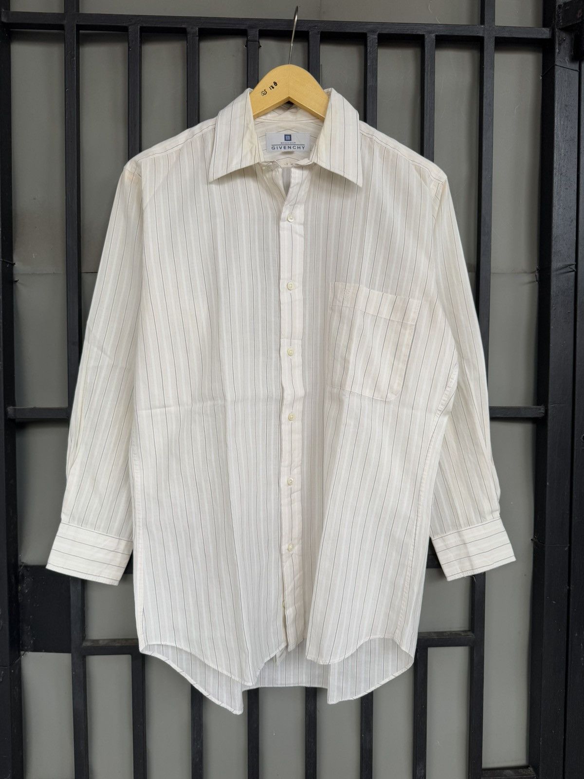Givenchy VINTAGE GIVENCHY MONSIEUR STRIPE LONG SHIRT Size US M / EU 48-50 / 2 - 1 Thumbnail