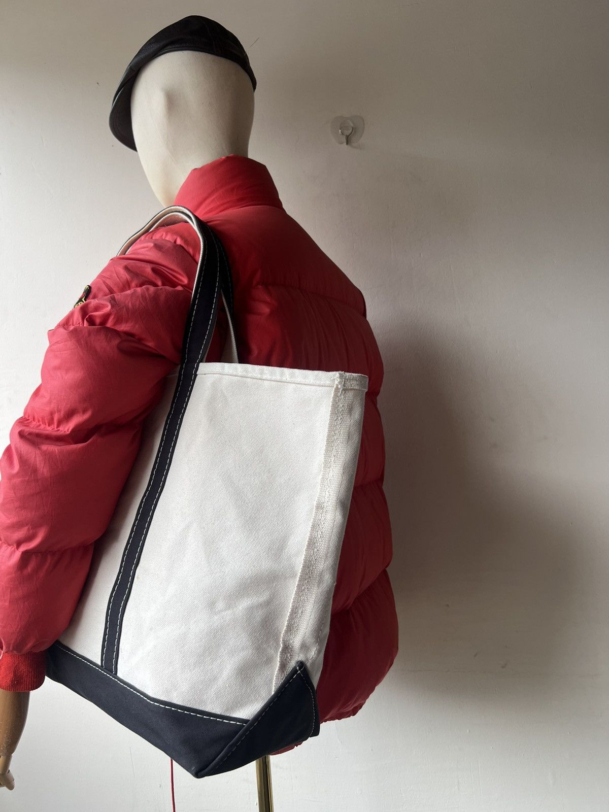 L.L. Bean 80s L.L. Bean Cotton Canvas White Black Big Tote Bag Size ONE SIZE - 4 Thumbnail