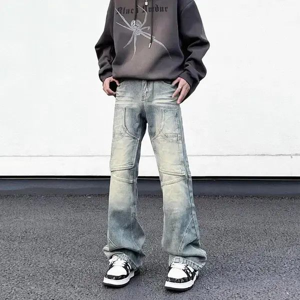 Japanese Brand × Jean Vintage washed street patchwork jeans Size US 32 / EU 48 - 1 Thumbnail