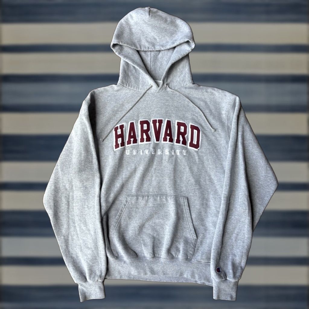 Champion Champion Harvard University Hoodie Sweatshirt M Gray Embroidered Pouch Hooded Crew Neck Sweatshirt Men’s" Size US M / EU 48-50 / 2 - 1 Thumbnail