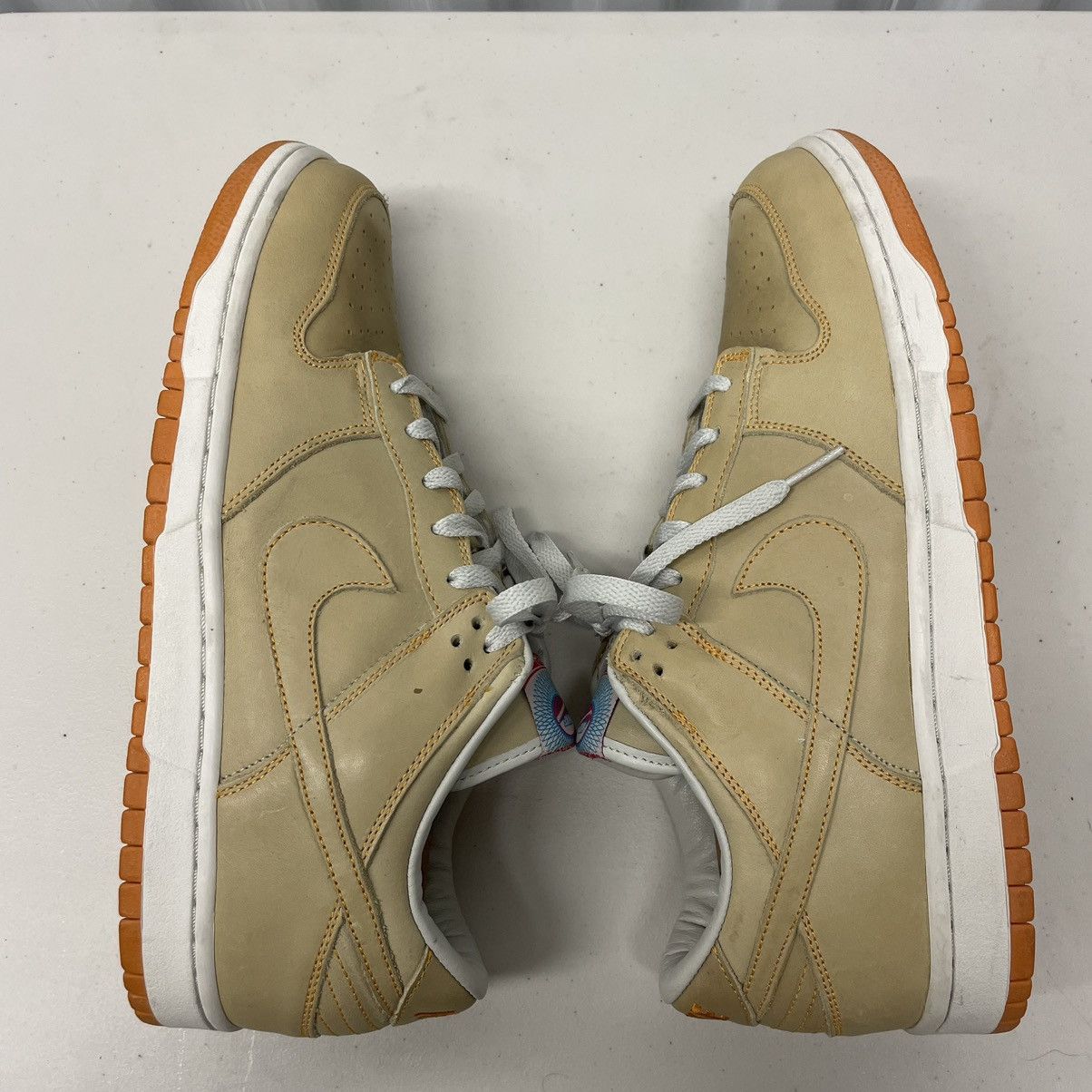Nike Dunk Low EX Animizing Light Bone Sneakers 2007 Size US 12 / EU 45 - 8 Thumbnail