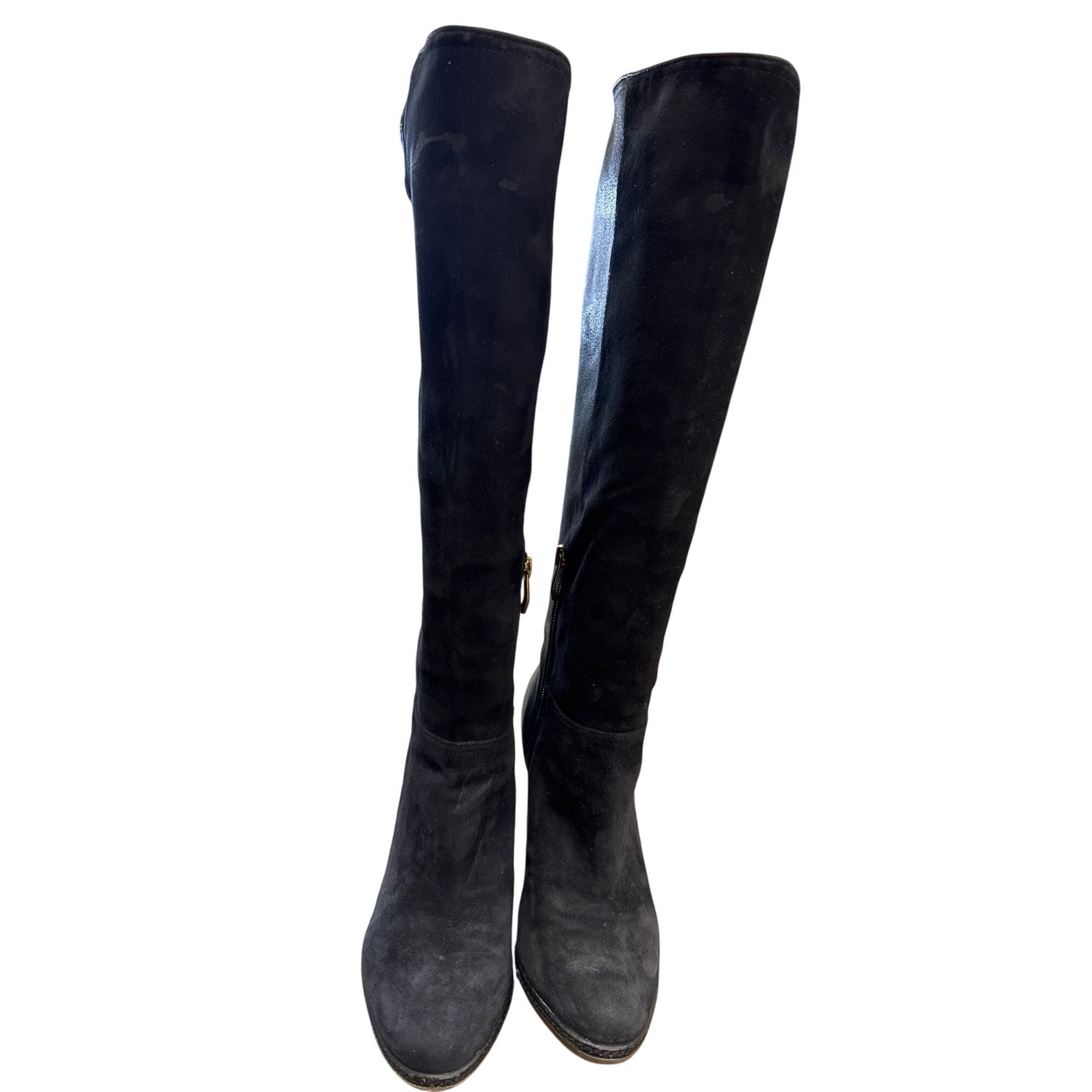 Vince Camuto Vince Camuto Womens Black Leather & Suede Knee Boots Size 6B Size US 6 / IT 36 - 7 Thumbnail