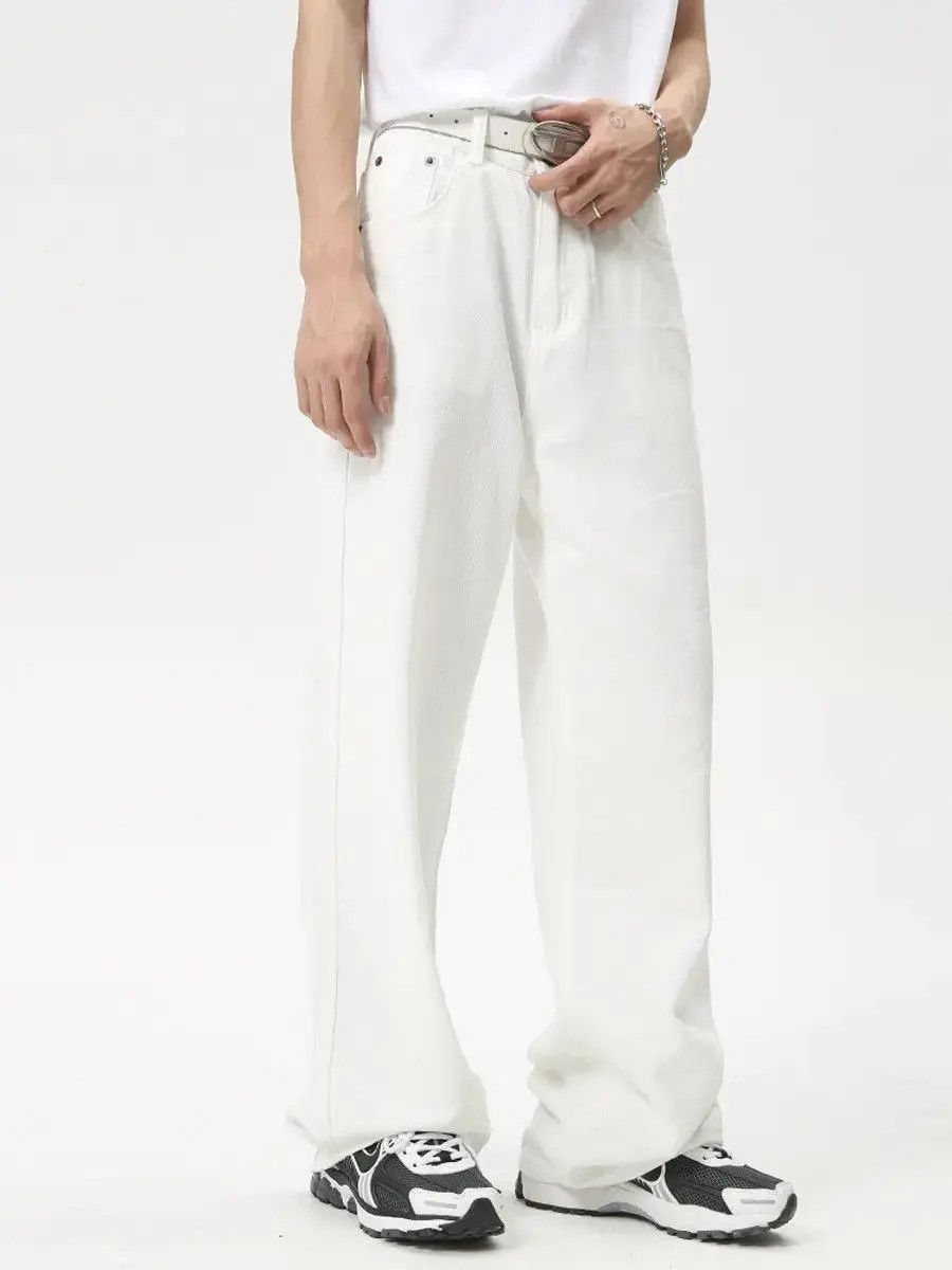 Japanese Brand Retro loose solid color high street jeans Size US 32 / EU 48 - 3 Thumbnail