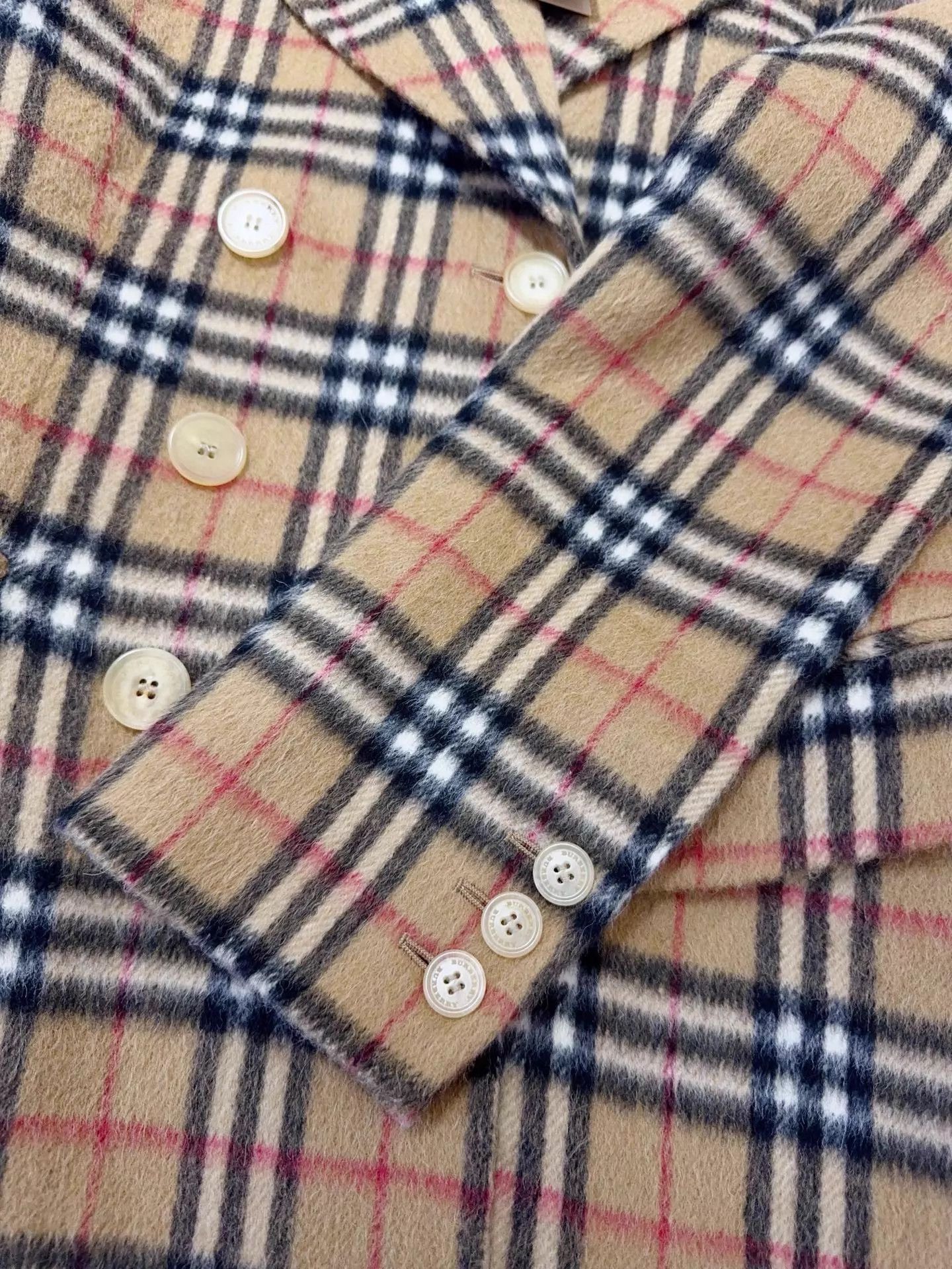 Burberry Burberry DB Check Alpaca Wool Coat UK6 New w/ Tags Size XS / US 0-2 / IT 36-38 - 3 Thumbnail