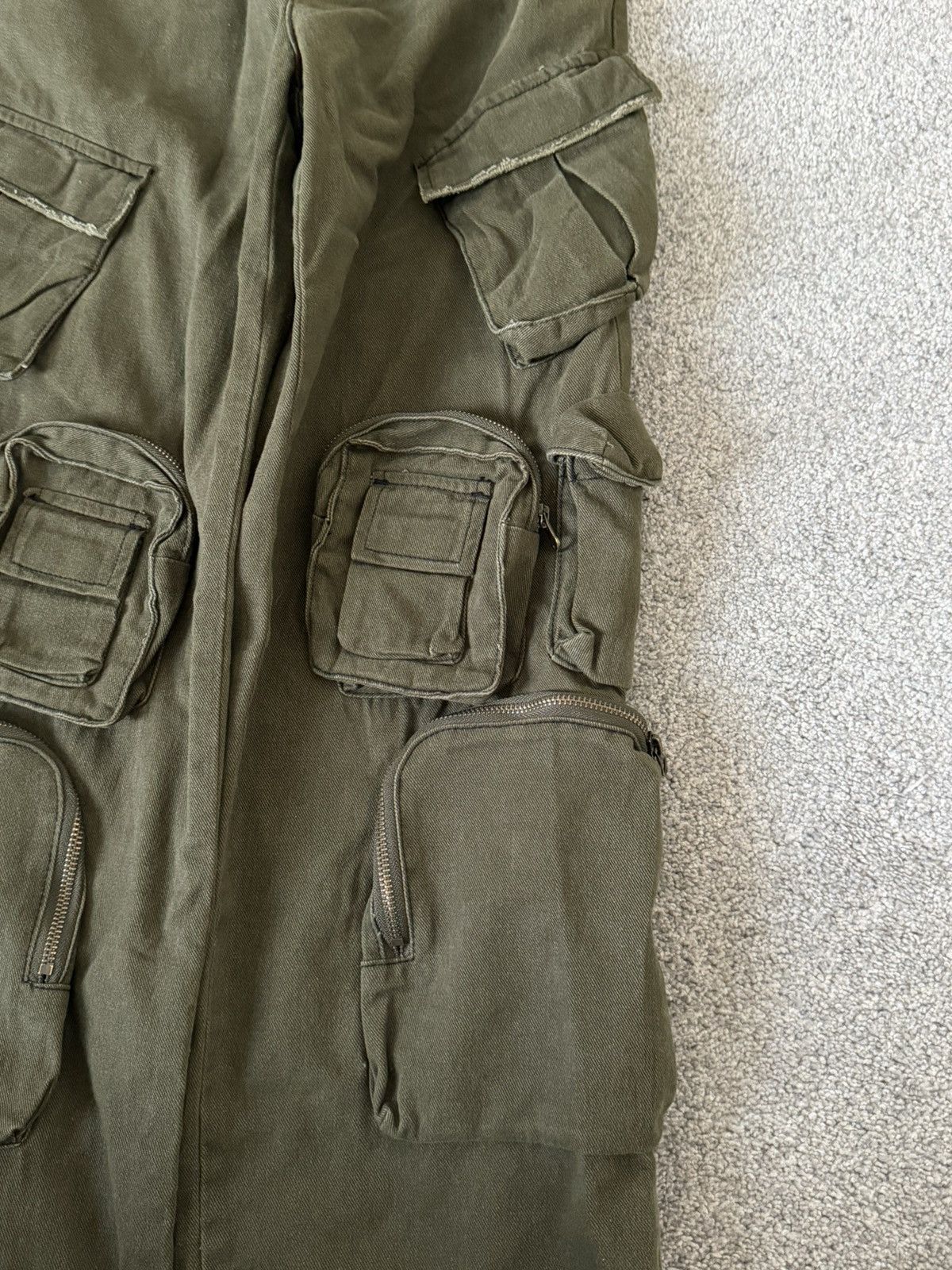 Prps PRPS Multi Pocket Cargo Pants Army Green Tactical Wide Size US 28 / EU 44 - 6 Thumbnail
