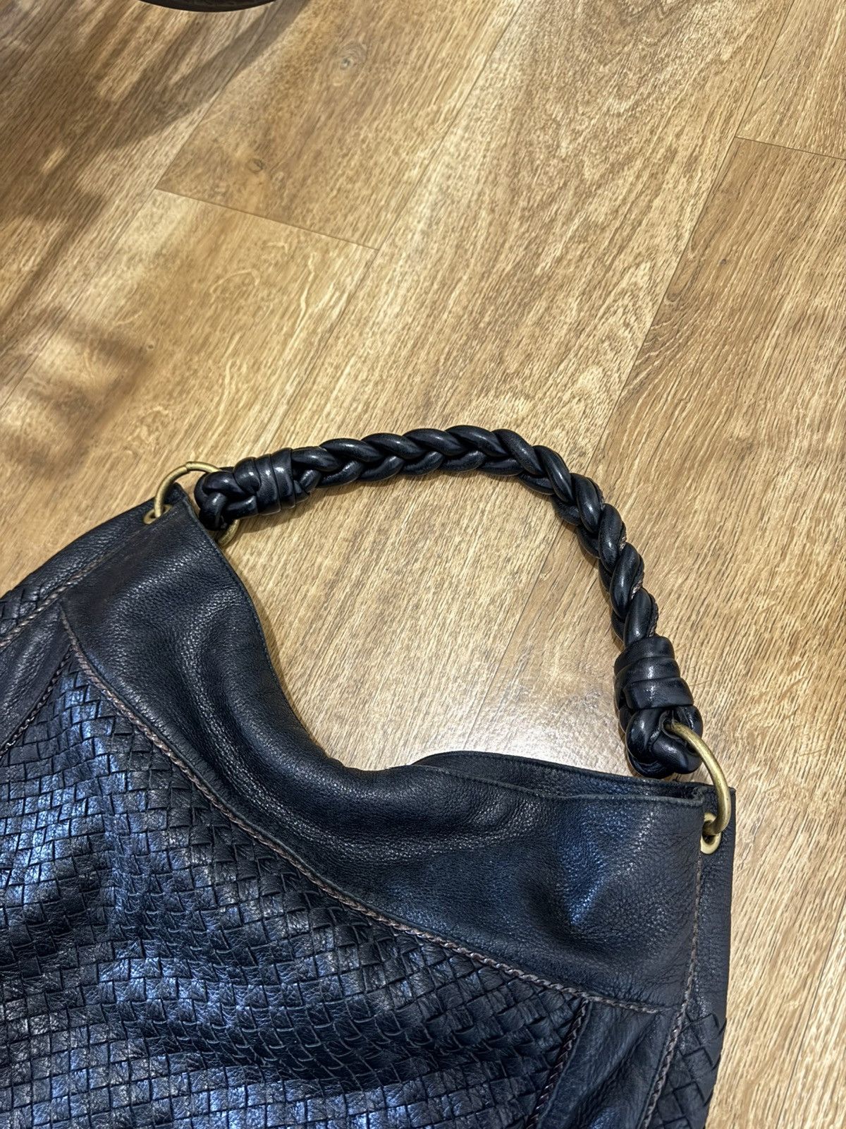Bottega Veneta VINTAGE BOTTEGA VENETA LEATHER 2000s WICKER CITY BAG Size ONE SIZE - 3 Thumbnail