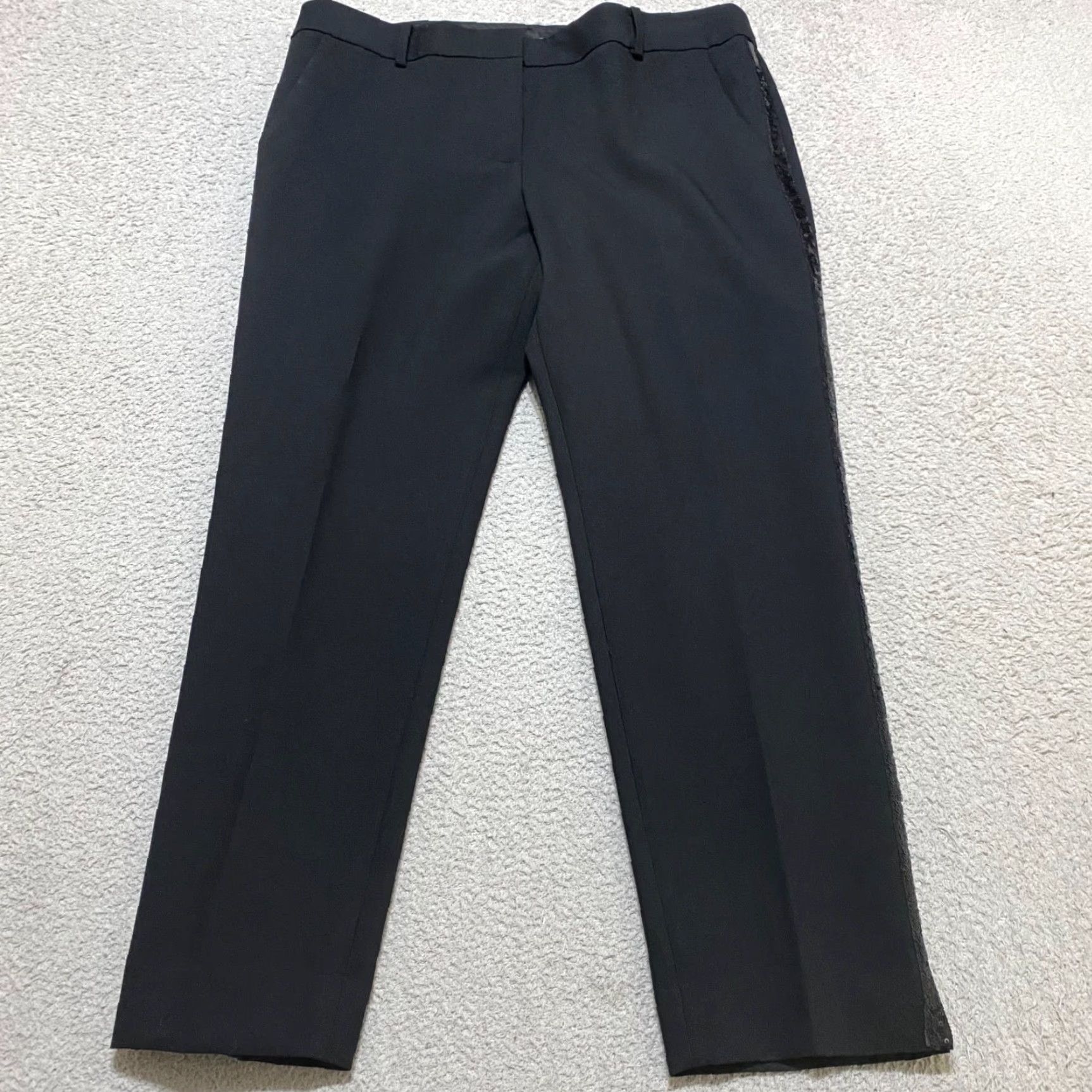 Talbots Talbots Womens 14P Pants Black Straight Hampshire Ankle Sequined Striped Petites Size 36" / US 14 / IT 50 - 2 Thumbnail