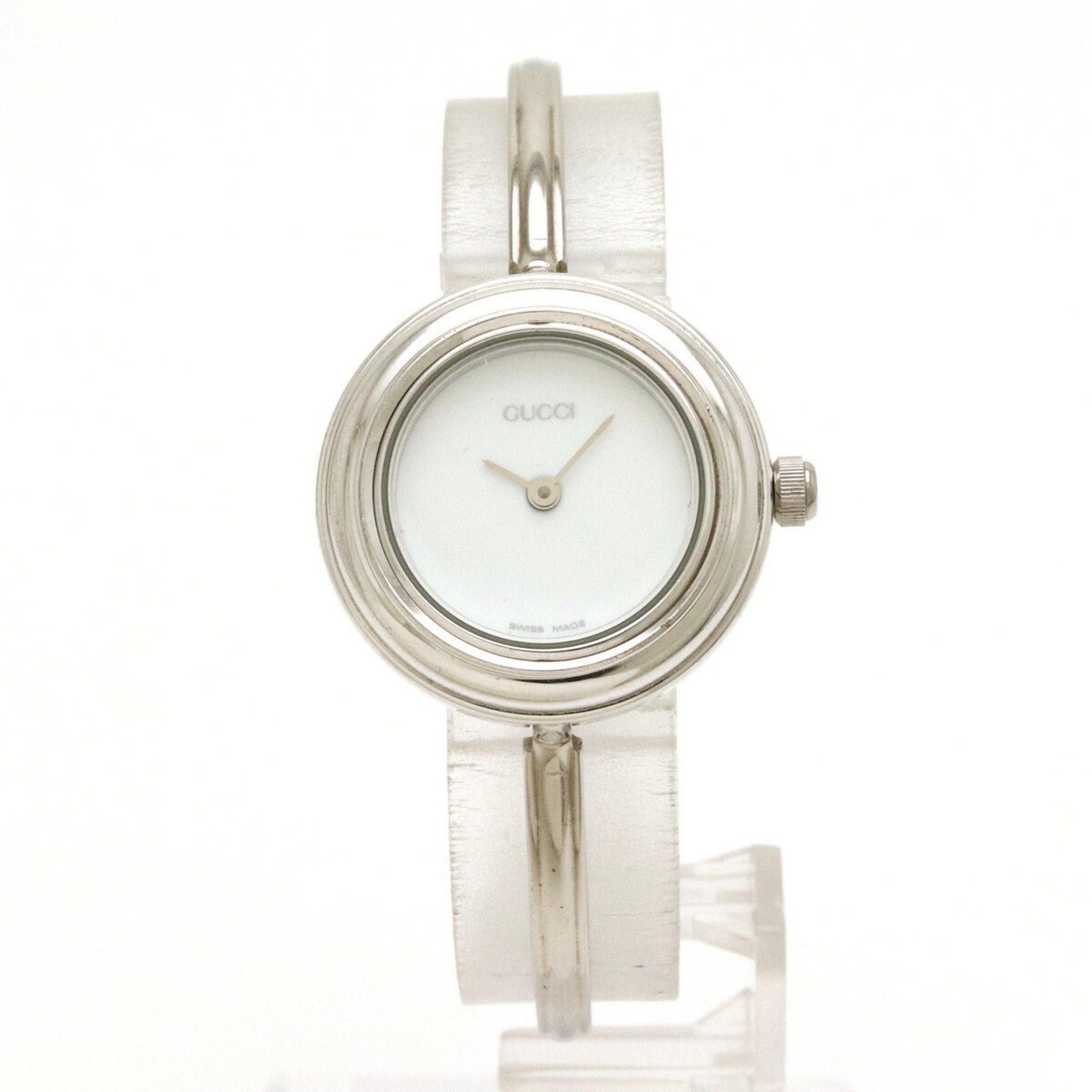 image of Gucci Change Bezel White Dial Gp Ladies Quartz Watch 11/12.2 in Gold, Women's
