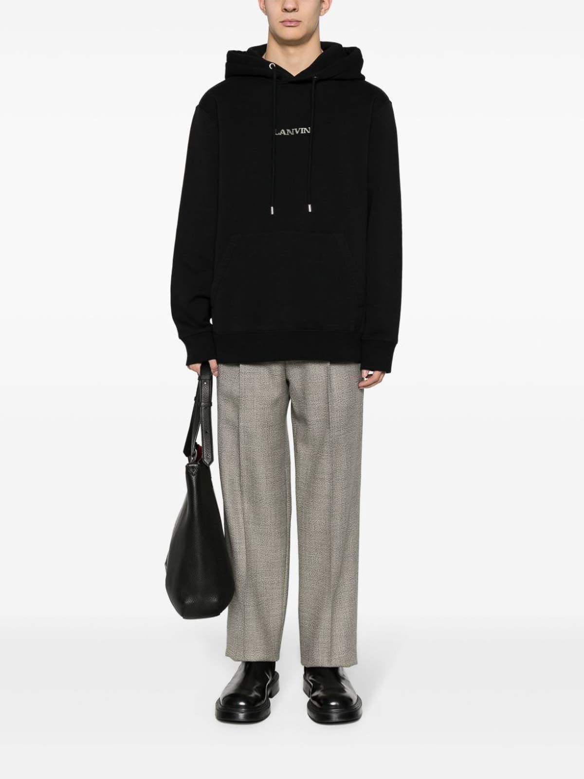 Lanvin o1y0225 Logo Hoodie in Black Size US M / EU 48-50 / 2 - 5 Thumbnail