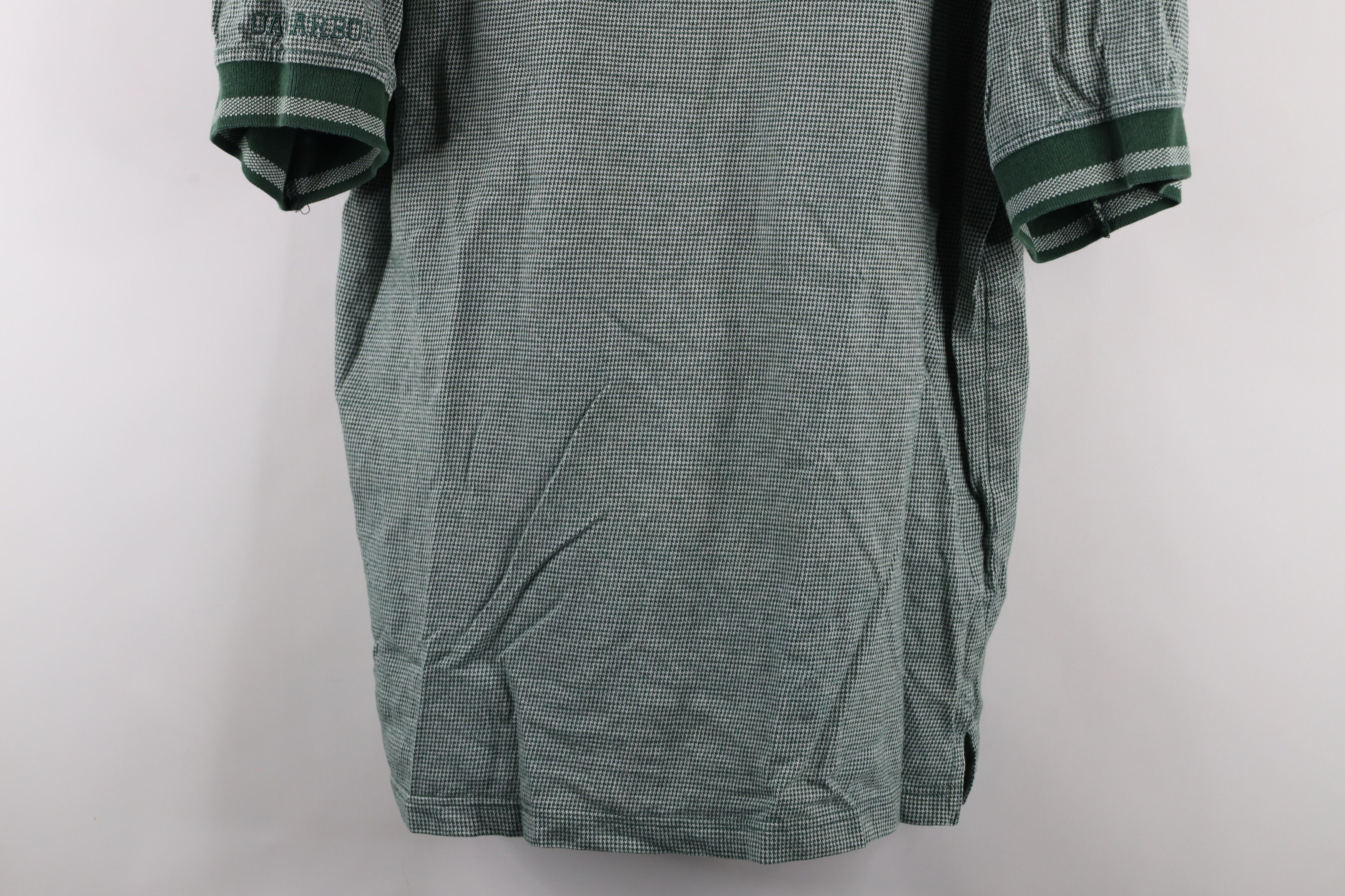 Vintage Vintage 90s Streetwear Houndstooth Collared Polo Shirt Green Size US L / EU 52-54 / 3 - 3 Thumbnail