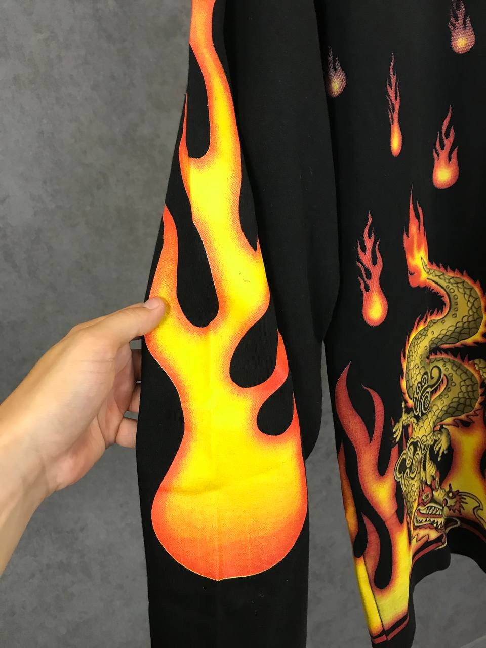 Japanese Brand × Vintage Japanese dragon fire overprinted sweatshirt Size US XL / EU 56 / 4 - 5 Thumbnail