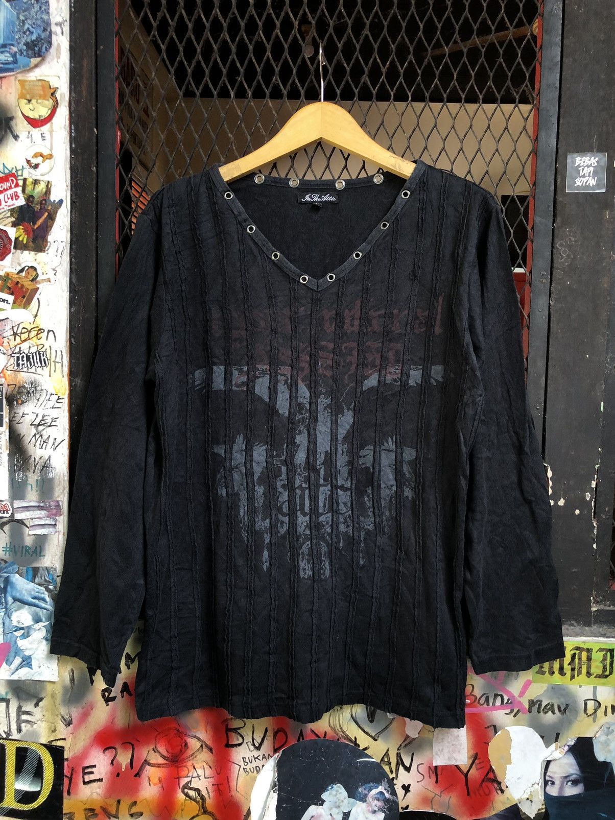 image of Japanese In The Attic Poem Long Sleeve Ifsixwasnine Lgb in Black, Men's (Size Large)