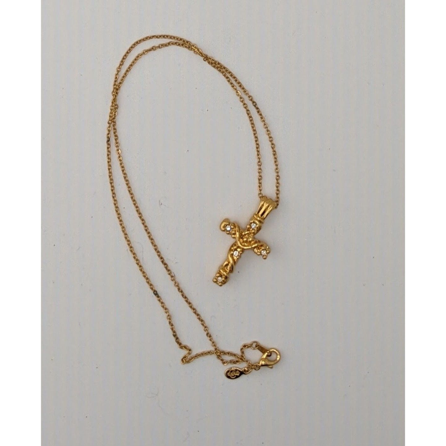 Other Vintage Premier Designs Cross Necklace Gold Tone With Clear Size ONE SIZE - 4 Thumbnail