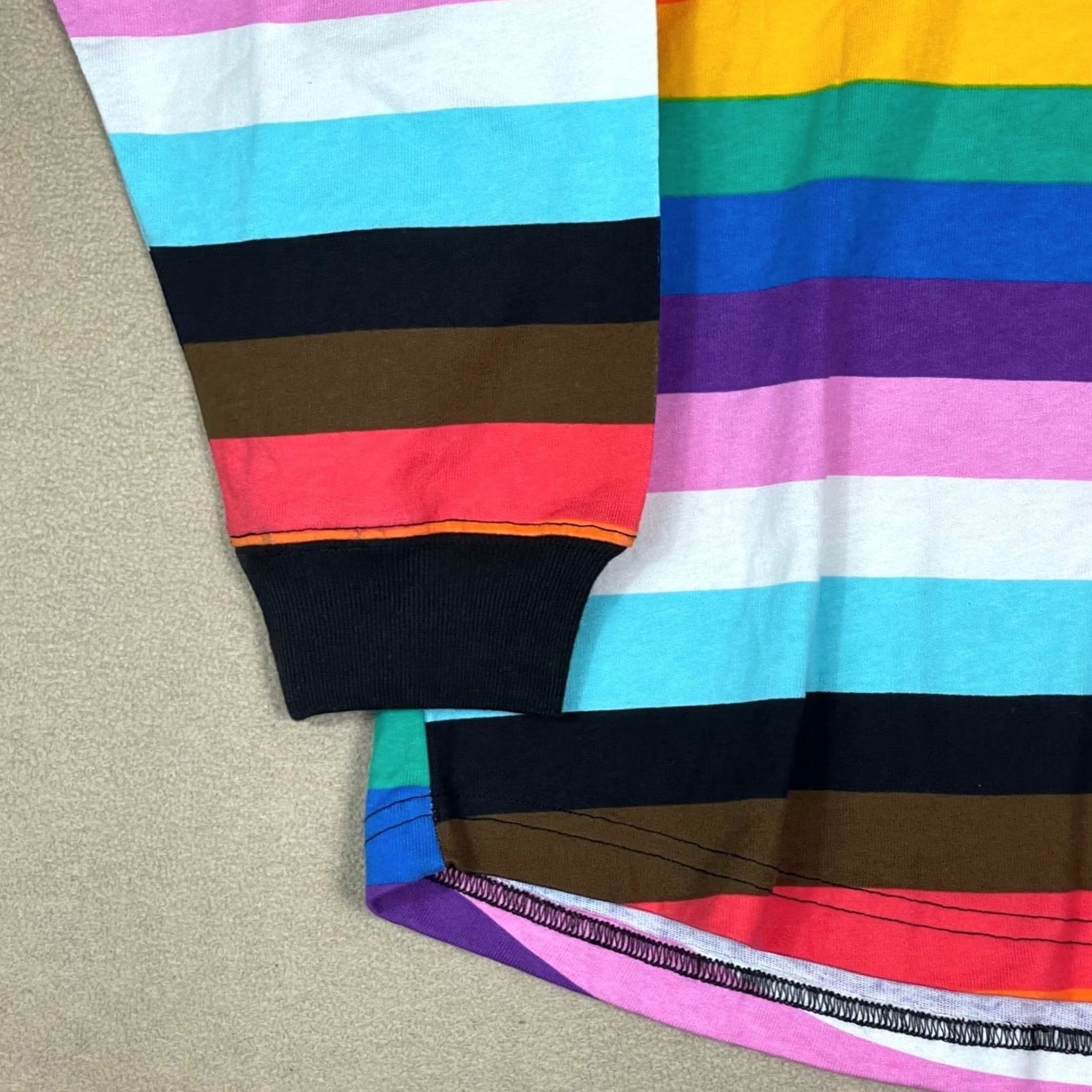 Disney Disney Parks Spirit Jersey Cast Member Rainbow Stripe Long Sleeve L Women Regular Cotton 100% Mickey Mouse Pride Disney Black Size L Size L / US 10 / IT 46 - 3 Thumbnail