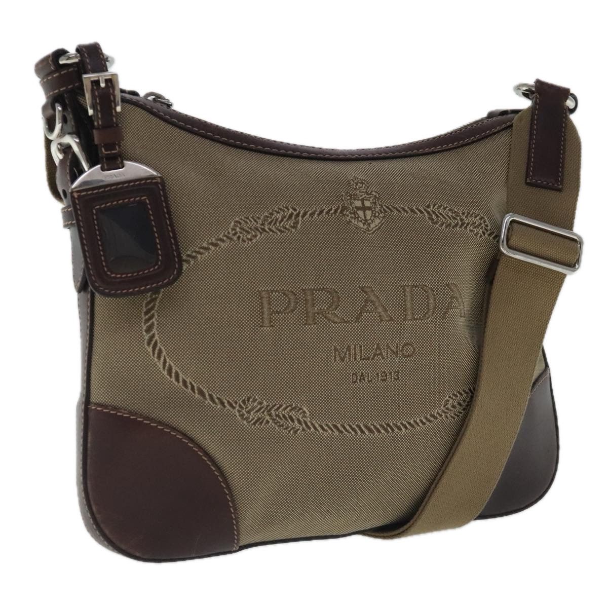 Prada Canapa Beige Canvas Shoulder Bag (Pre-Owned) Size ONE SIZE - 1 Thumbnail