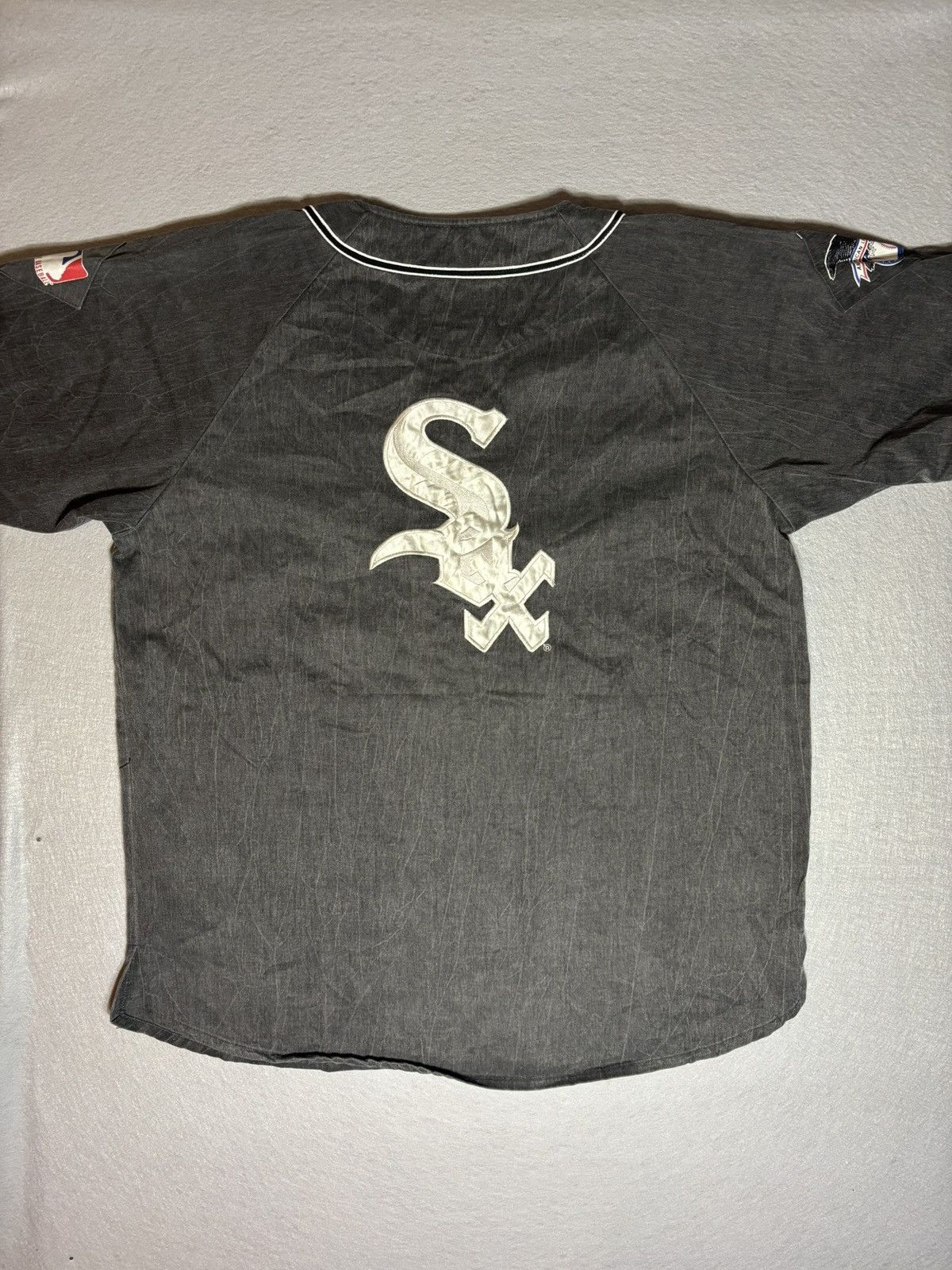 Starter Vintage 90's RARE MLB Chicago White Sox Starter Grey Jersey Size US XL / EU 56 / 4 - 4 Thumbnail