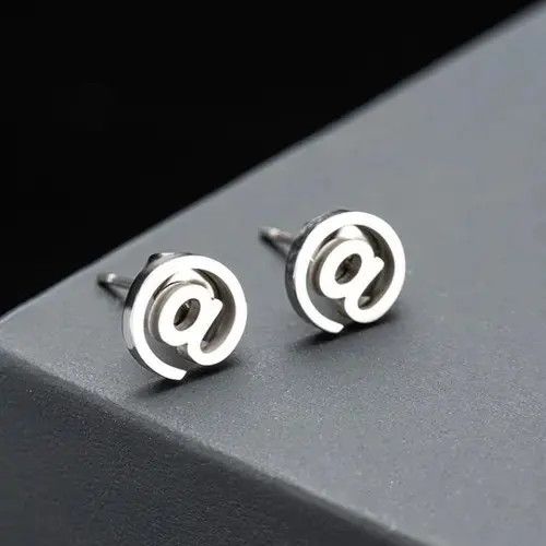 Jewelry × Sterling Silver 925 Silver Plated Symbol Stud Earrings for Men Women Size ONE SIZE - 2 Thumbnail