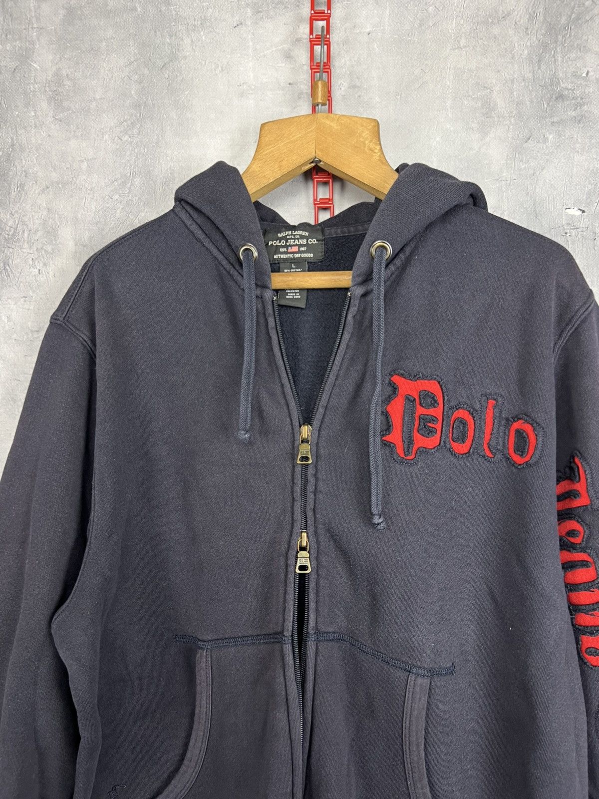 Ralph Lauren Vintage Ralph Lauren Polo Jeans Co Full Zip Hoodie Size L Size L / US 10 / IT 46 - 5 Thumbnail