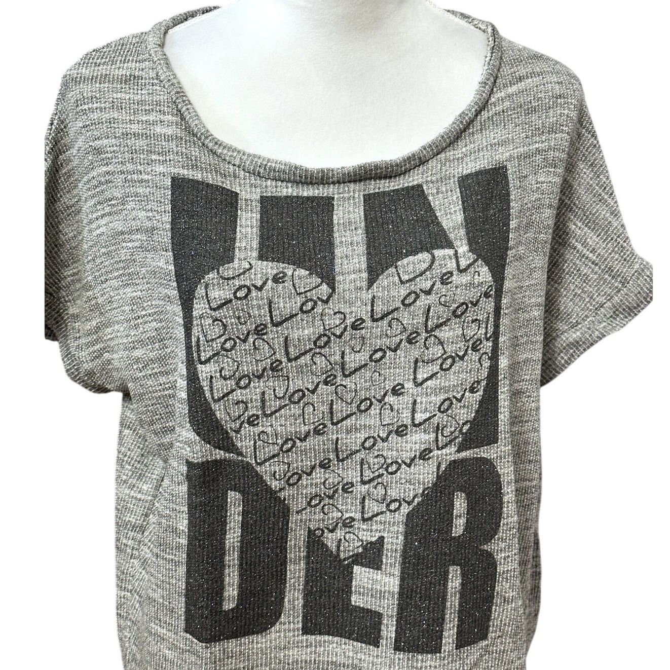 Other Piazza Italia "Under Love" TShirt Short Sleeve Gray Black 2X Size XXL / US 16-18 / IT 52-54 - 2 Thumbnail