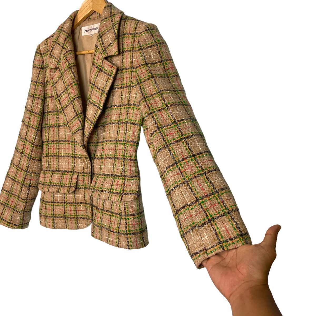 Yves Saint Laurent Yves Saint Laurent Tweed Blazer Size XS / US 0-2 / IT 36-38 - 9 Thumbnail