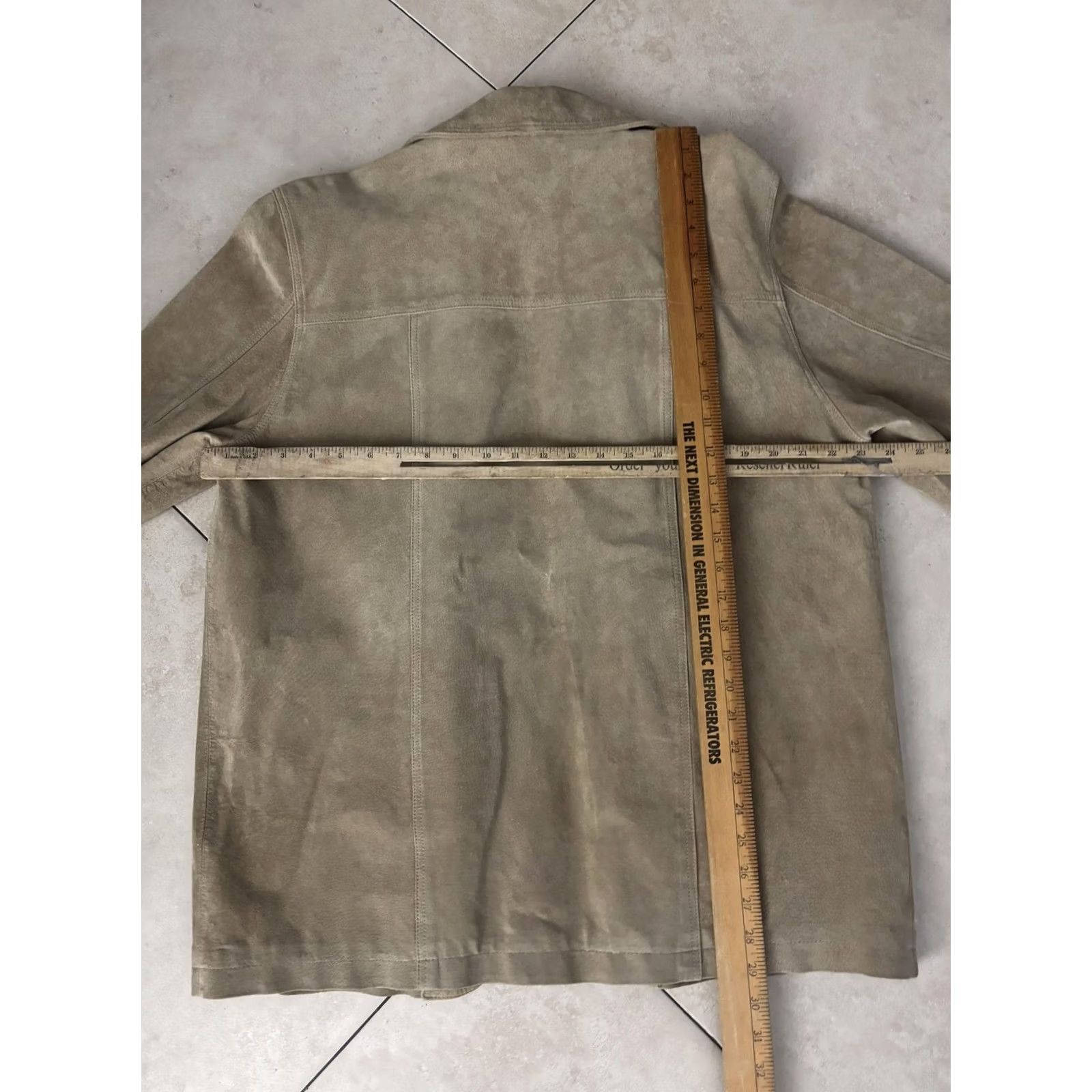 Vintage St. Johns Bay Jacket Womens Large Tan Washable Suede Button Front Car Coat Size L / US 10 / IT 46 - 6 Thumbnail