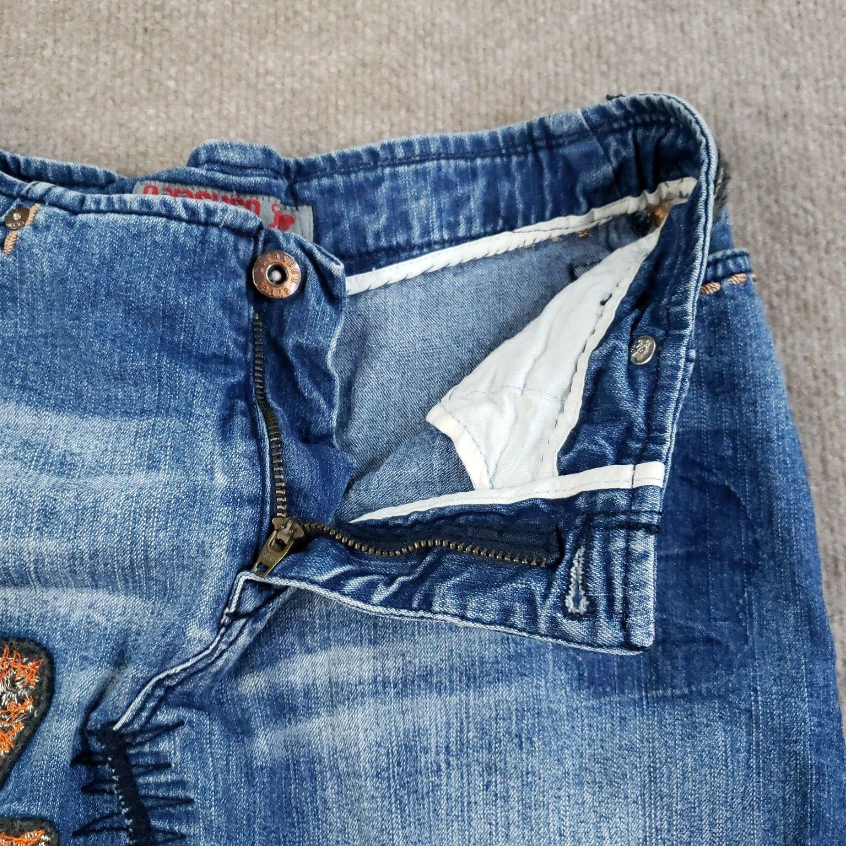 Parasuco Vintage Parasuco Denim Mini Skirt Womens Size 26 Waist Blue Short Patches Y2K Size 26" / US 2 / IT 38 - 6 Thumbnail