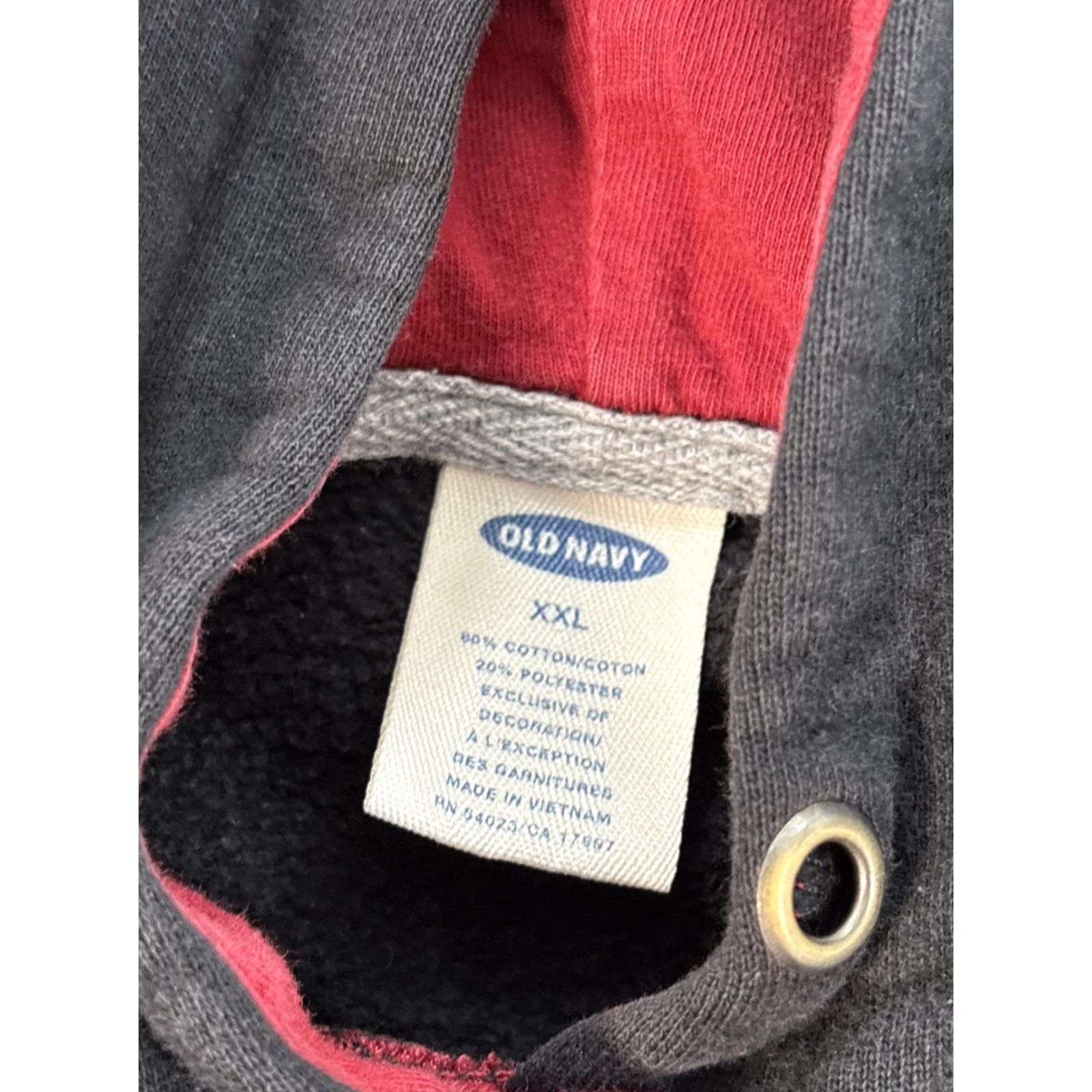 Old Navy VINTAGE Old Navy Hoodie Sweatshirt Mens 2XL Black Pullover Fleece Logo Graphic Print All Seasons Hooded Pockets Cotton Polyester Size US XXL / EU 58 / 5 - 4 Thumbnail