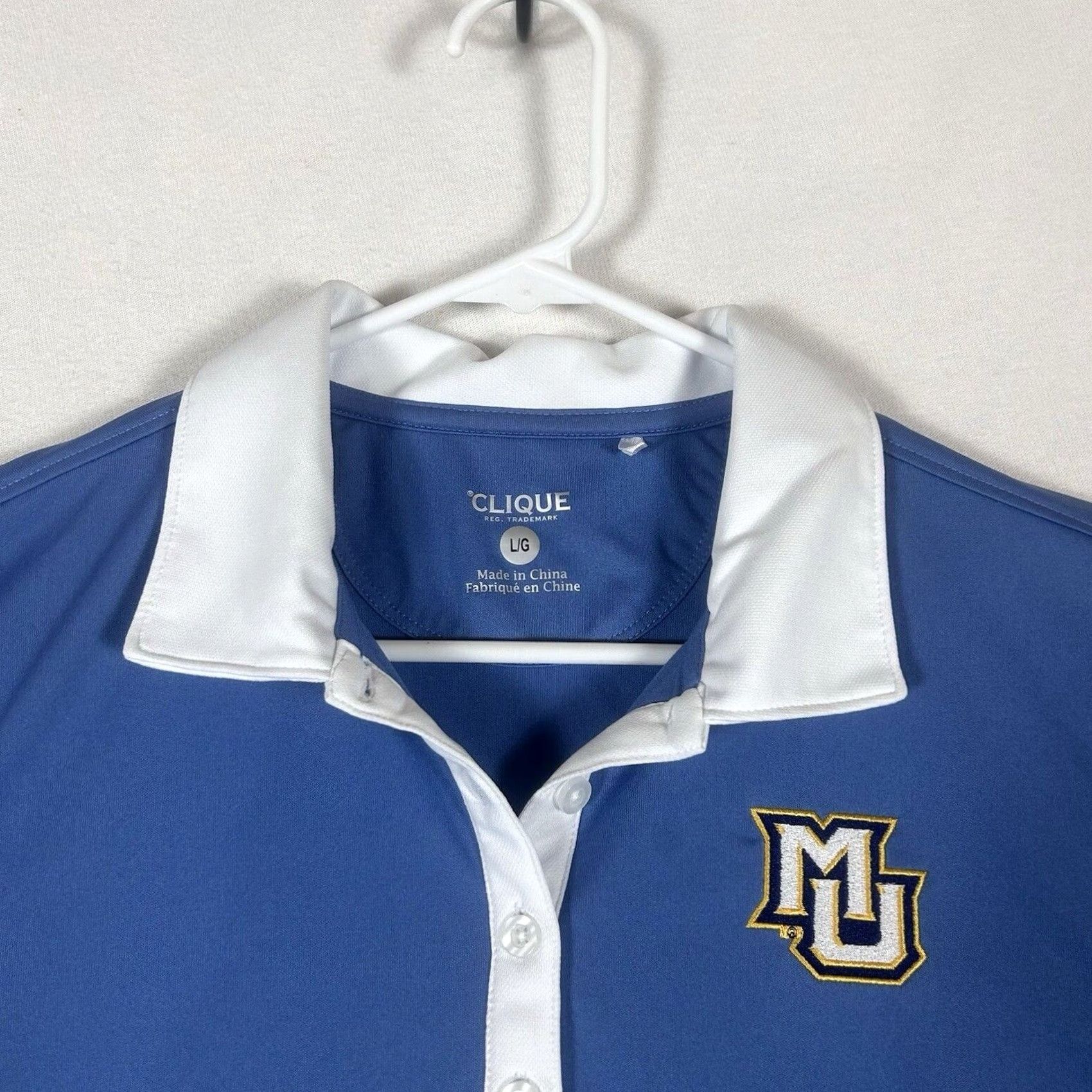 Vintage Marquette University MU Golden Eagle Polo Shirt Mens Large Blue Short Sleeve Lip Size US L / EU 52-54 / 3 - 2 Thumbnail