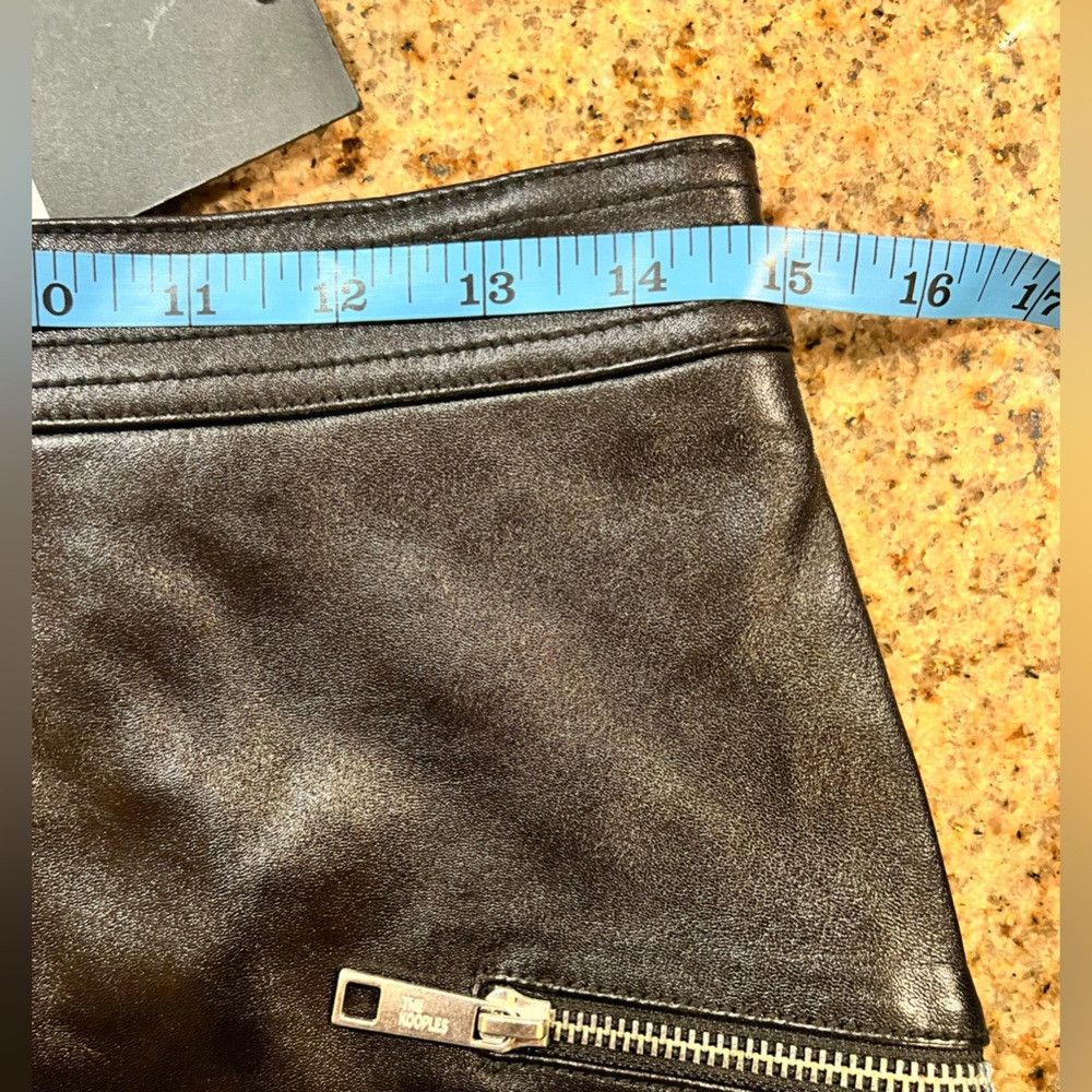The Kooples The Kooples Lambskin Leather Mini Skirt Black Zippers Size 28" / US 6 / IT 42 - 7 Thumbnail