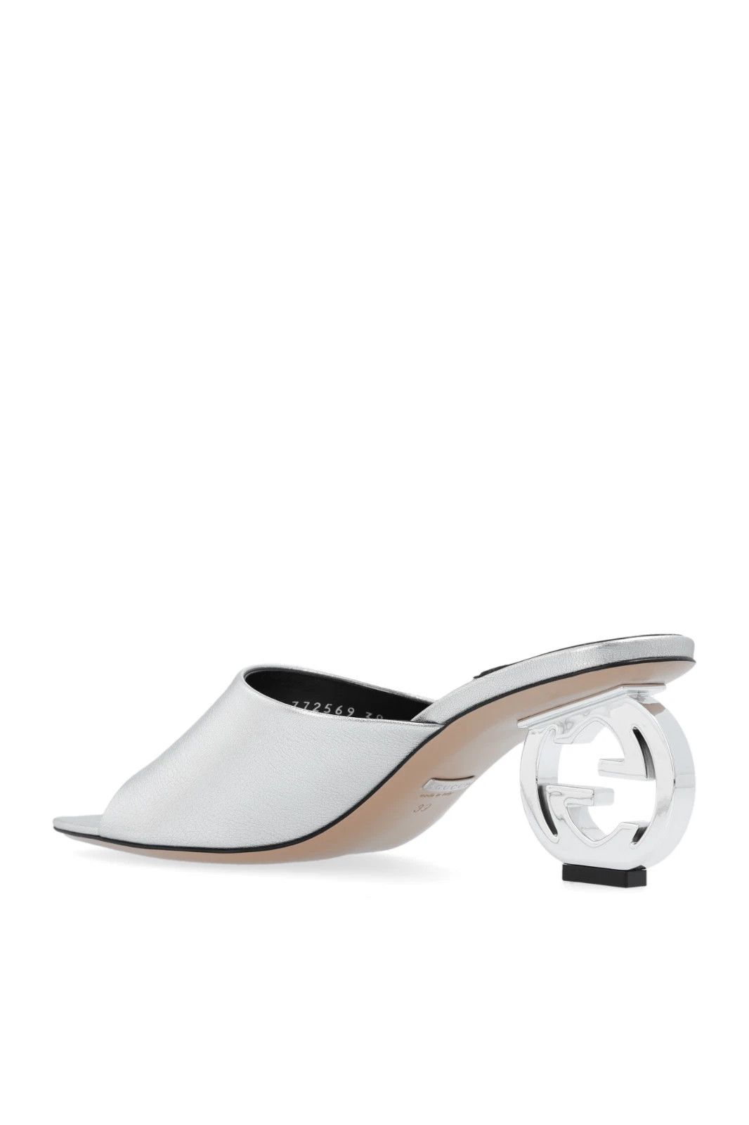 Gucci GUCCI Interlocking G Silver Leather 80mm Mules Size US 6 / IT 36 - 2 Thumbnail