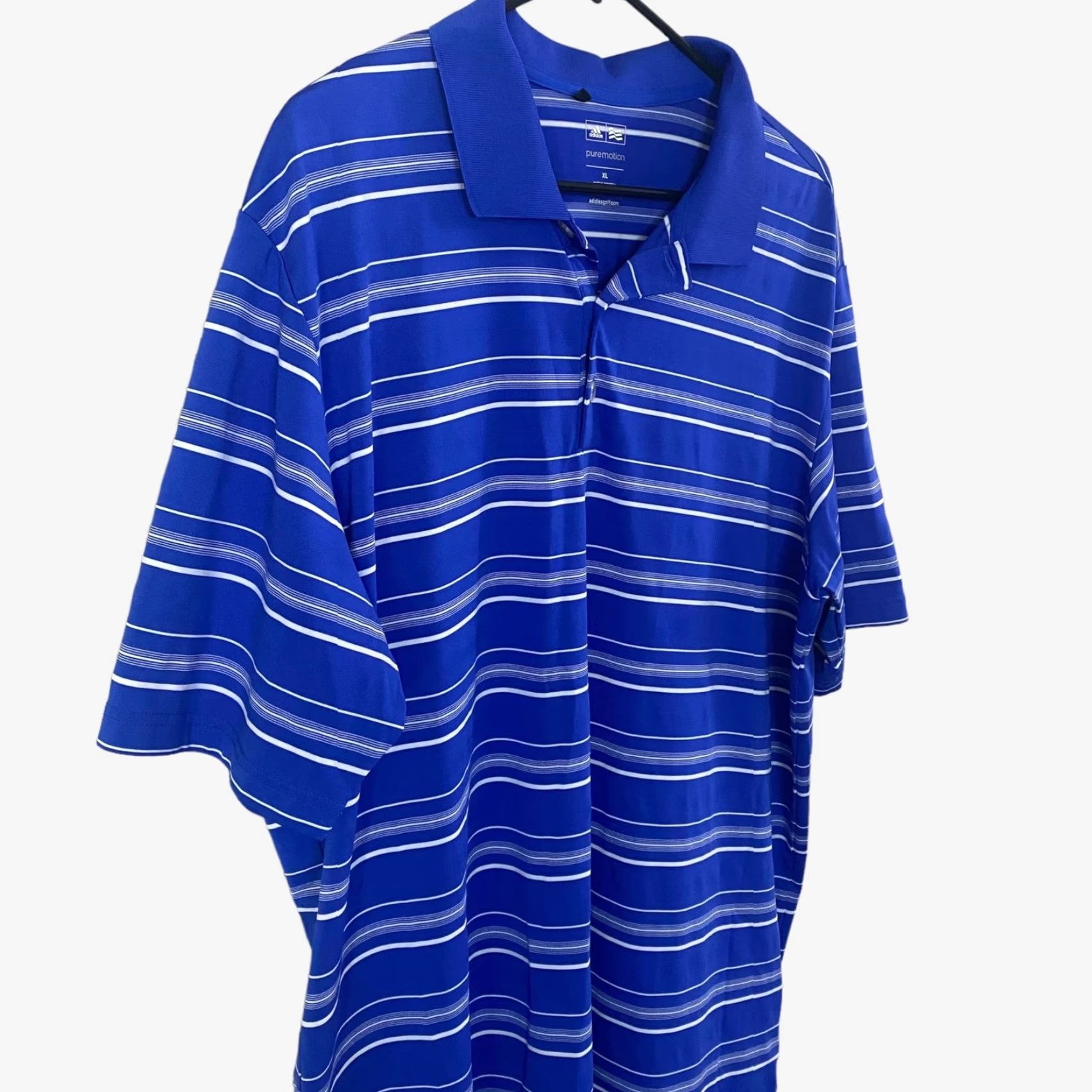 Adidas Adidas Puremotion Polo Golf Shirt Men XL Blue Stripe Stretch Athletic Wear Size US XL / EU 56 / 4 - 4 Thumbnail