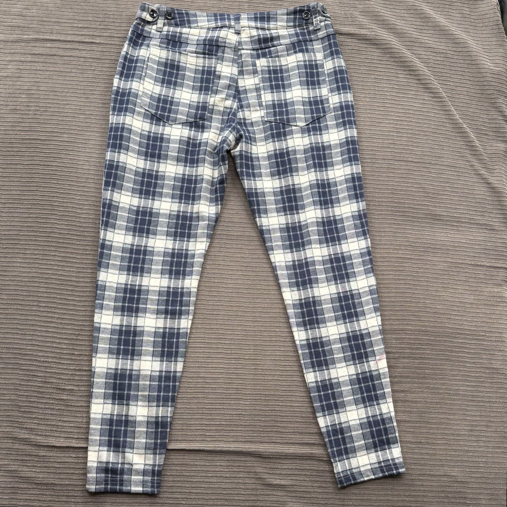 YoungLA YoungLA Pants Men 36/32 Plaid Blue Polyester Spandex Stretch Chino Slim Casual Dress Pants Mens Size US 36 / EU 52 - 2 Thumbnail