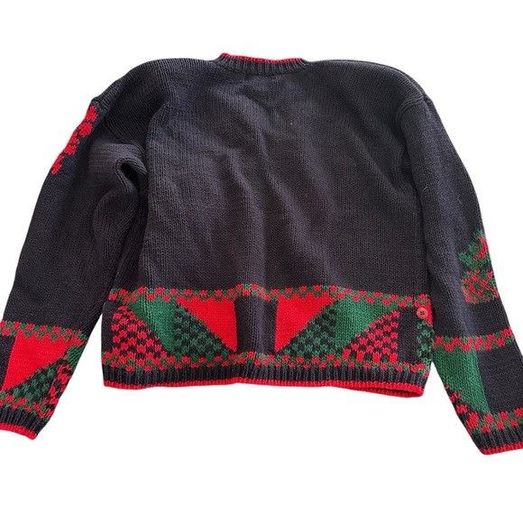 Vintage Vintage Bridgewater Women's Festive Navy and Red Sweater Car Size M / US 6-8 / IT 42-44 - 3 Thumbnail
